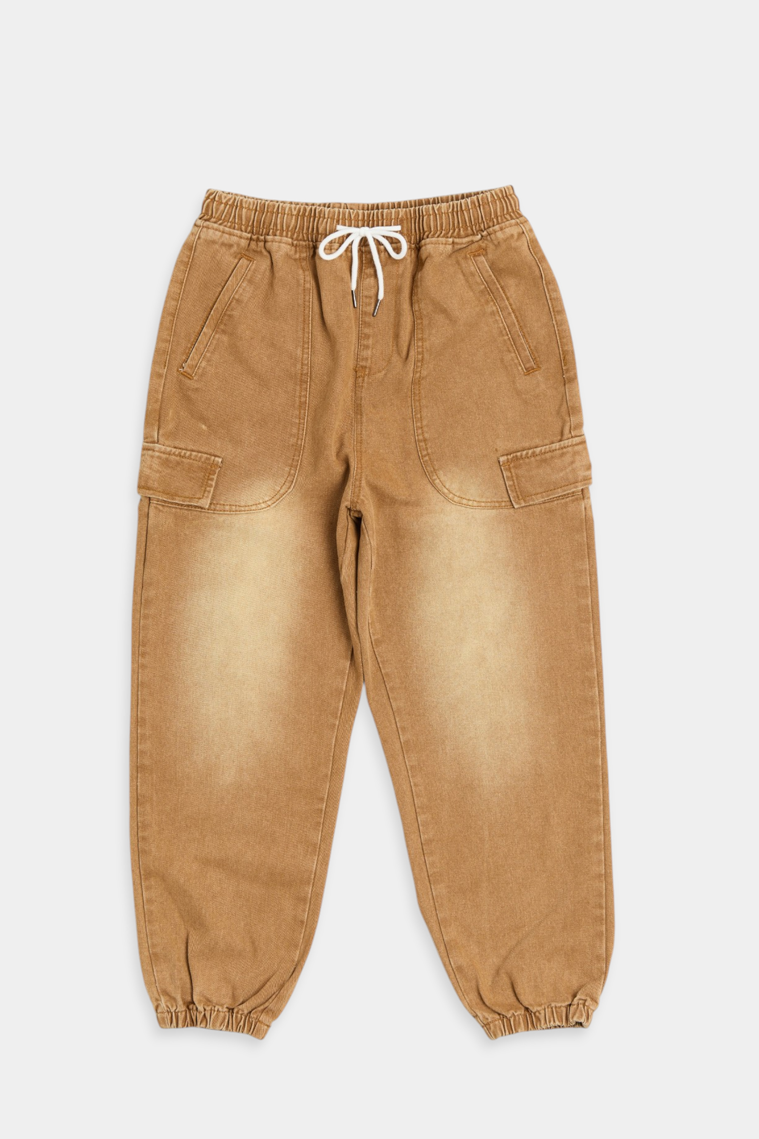 重工水洗 牛仔縮口長褲