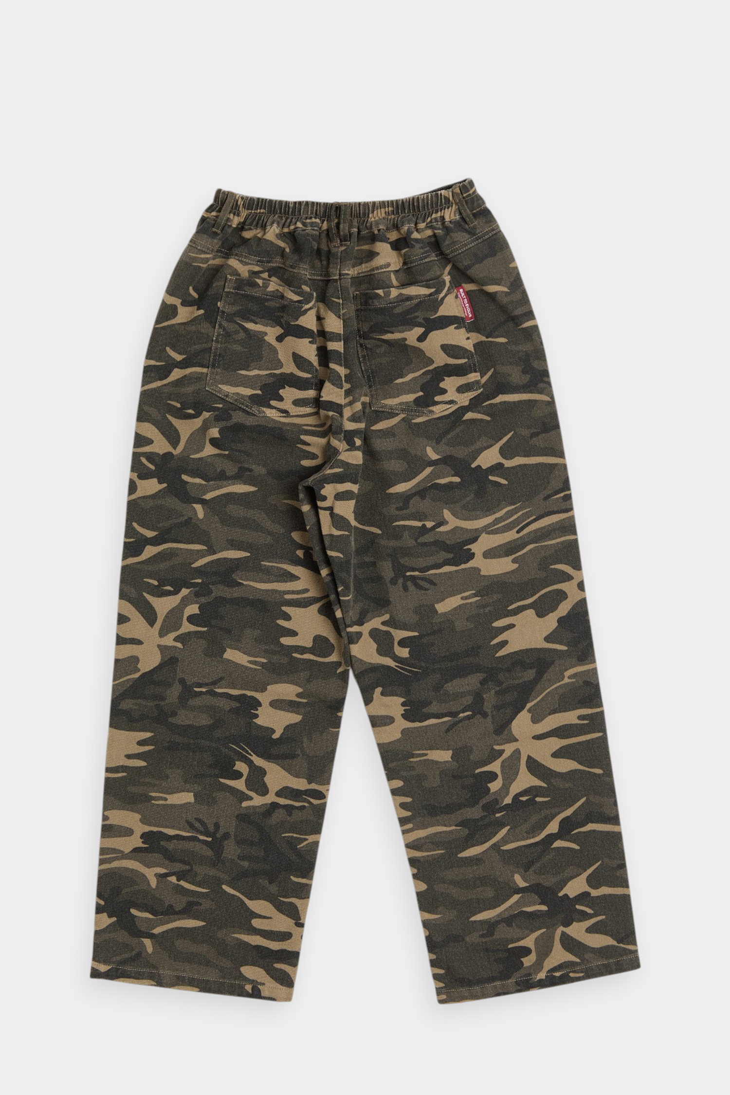 洗舊迷彩 解構拼接長褲