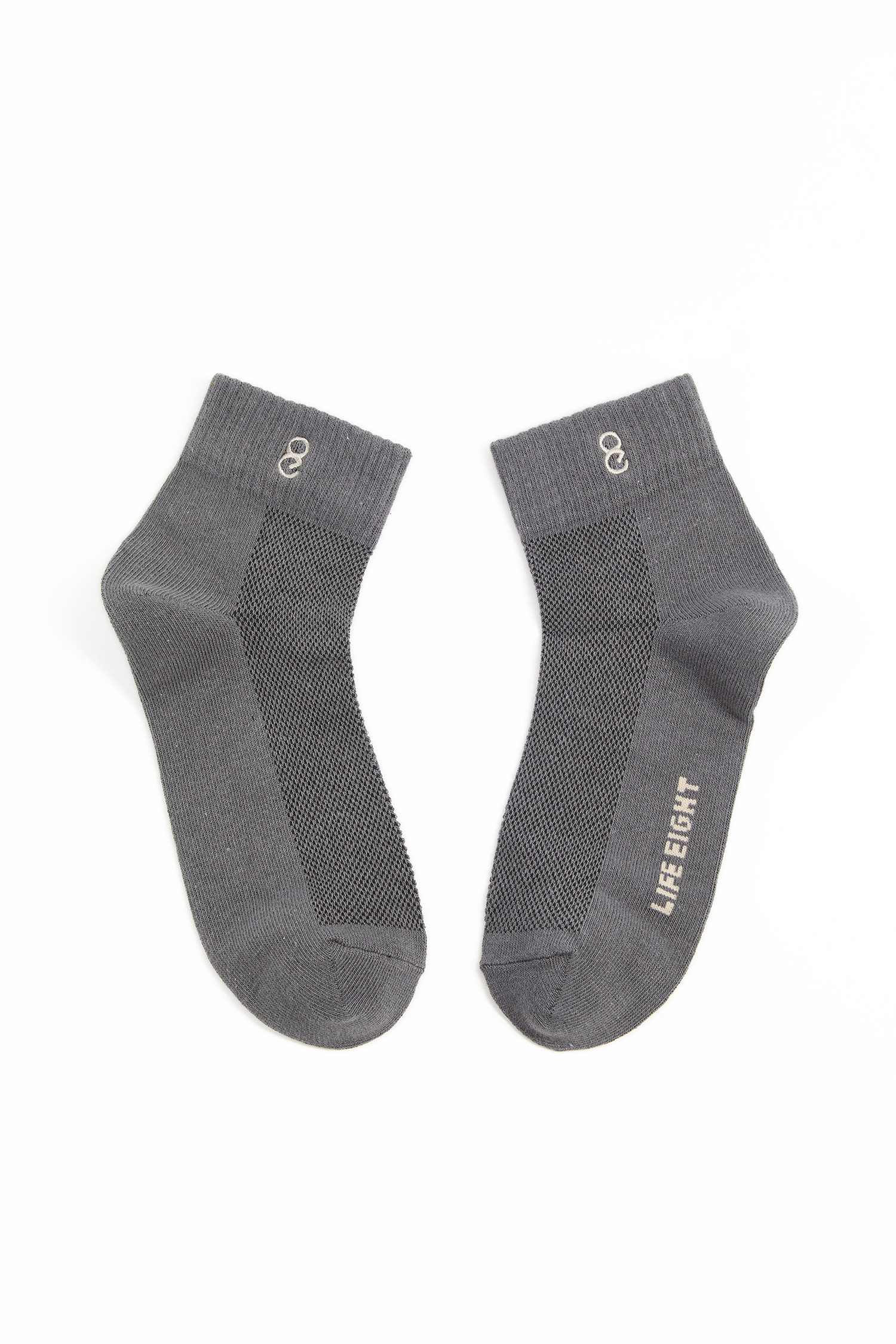 品牌跳色電繡短襪