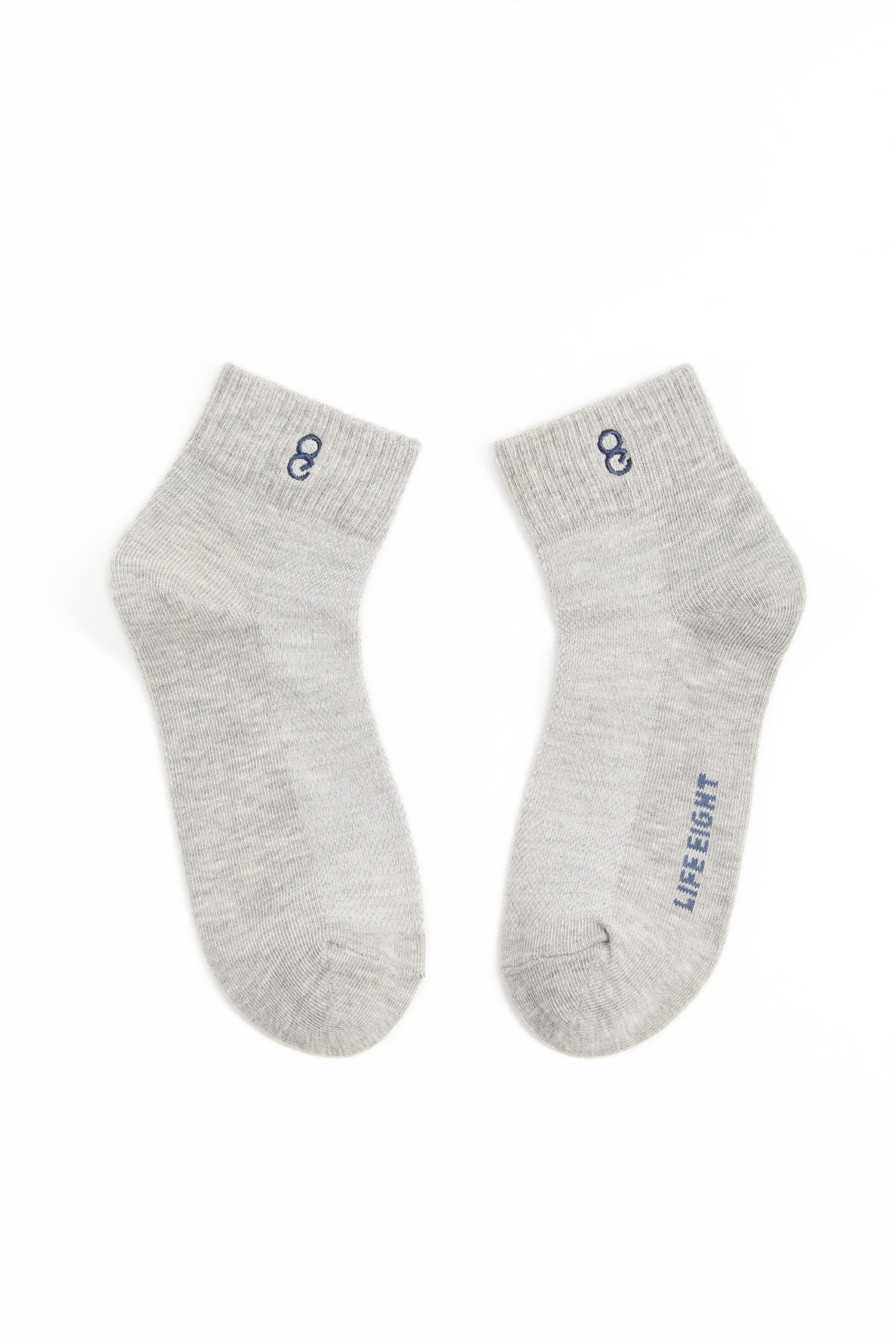 品牌跳色電繡短襪