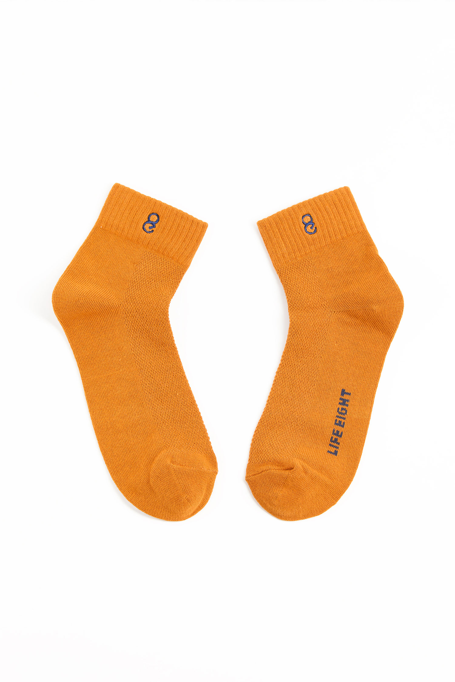 品牌跳色電繡短襪