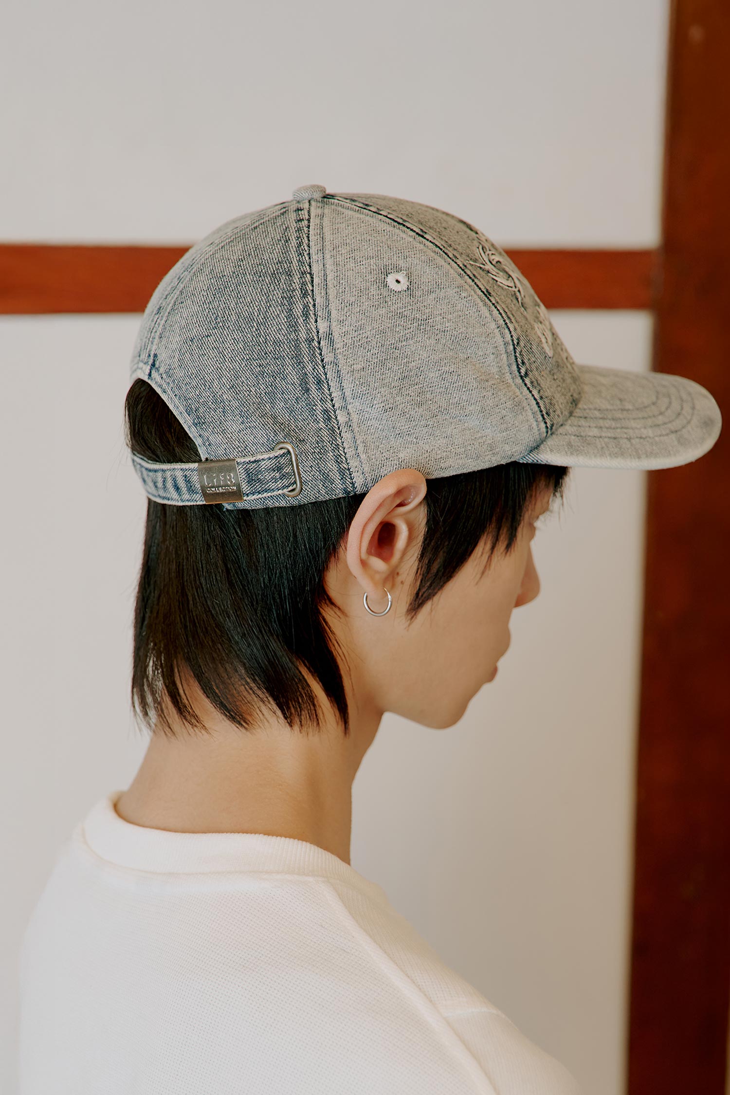 水洗牛仔 配色拼接 棒球帽