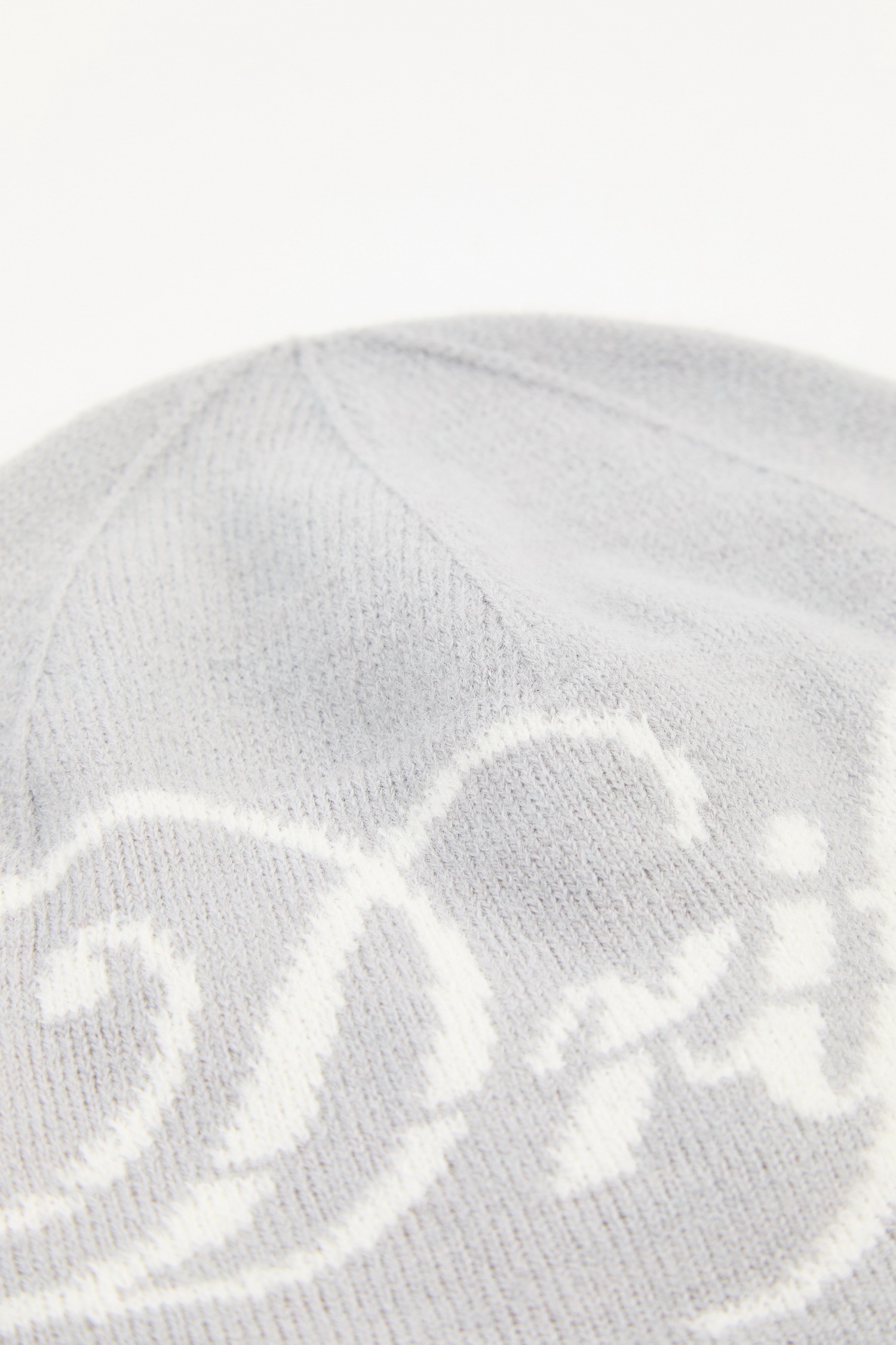 細針織文字毛帽