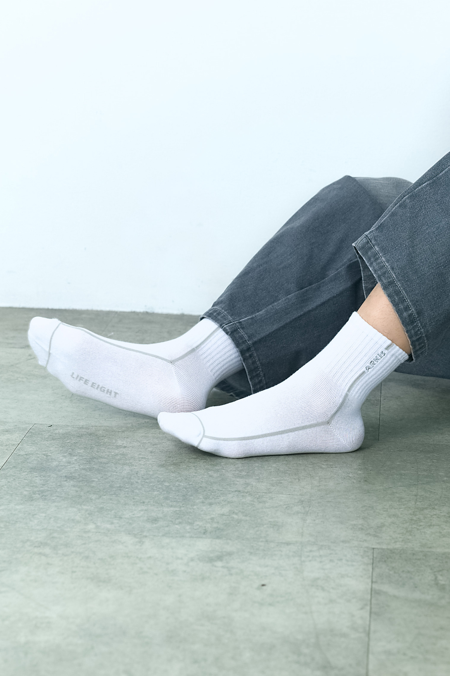 ARKis 條紋跳色中筒襪