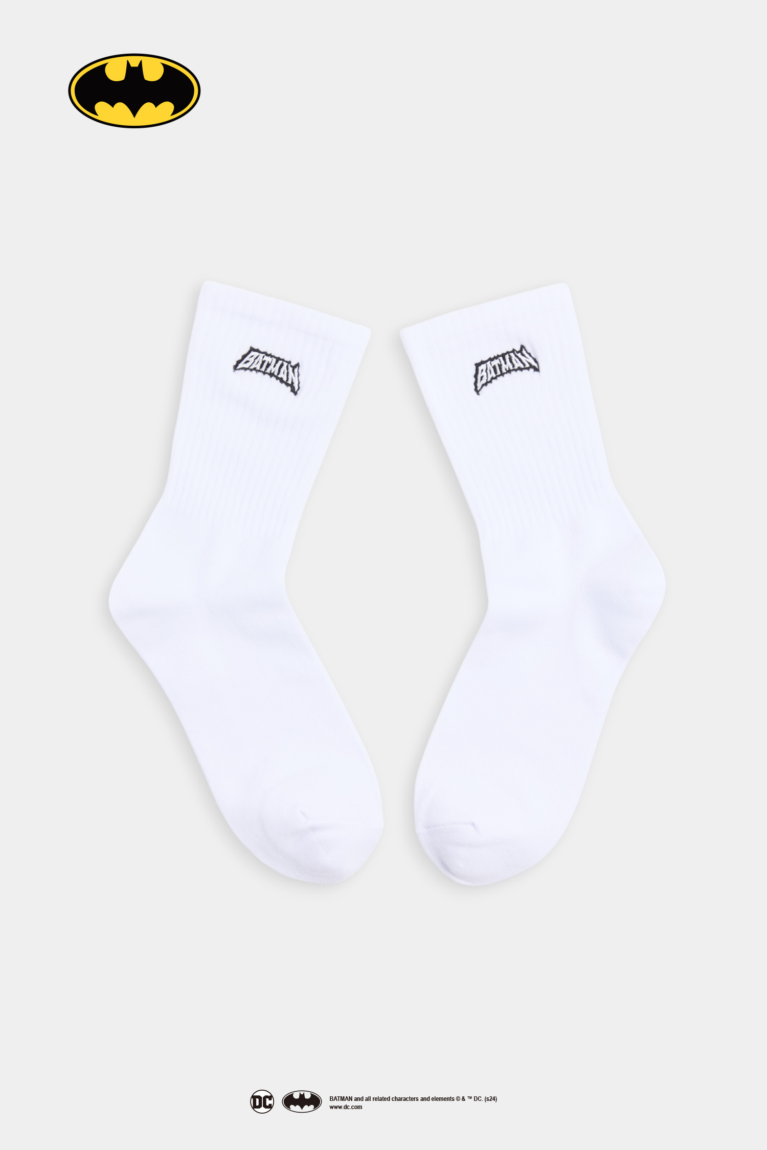 BATMAN 字母繡花中筒襪