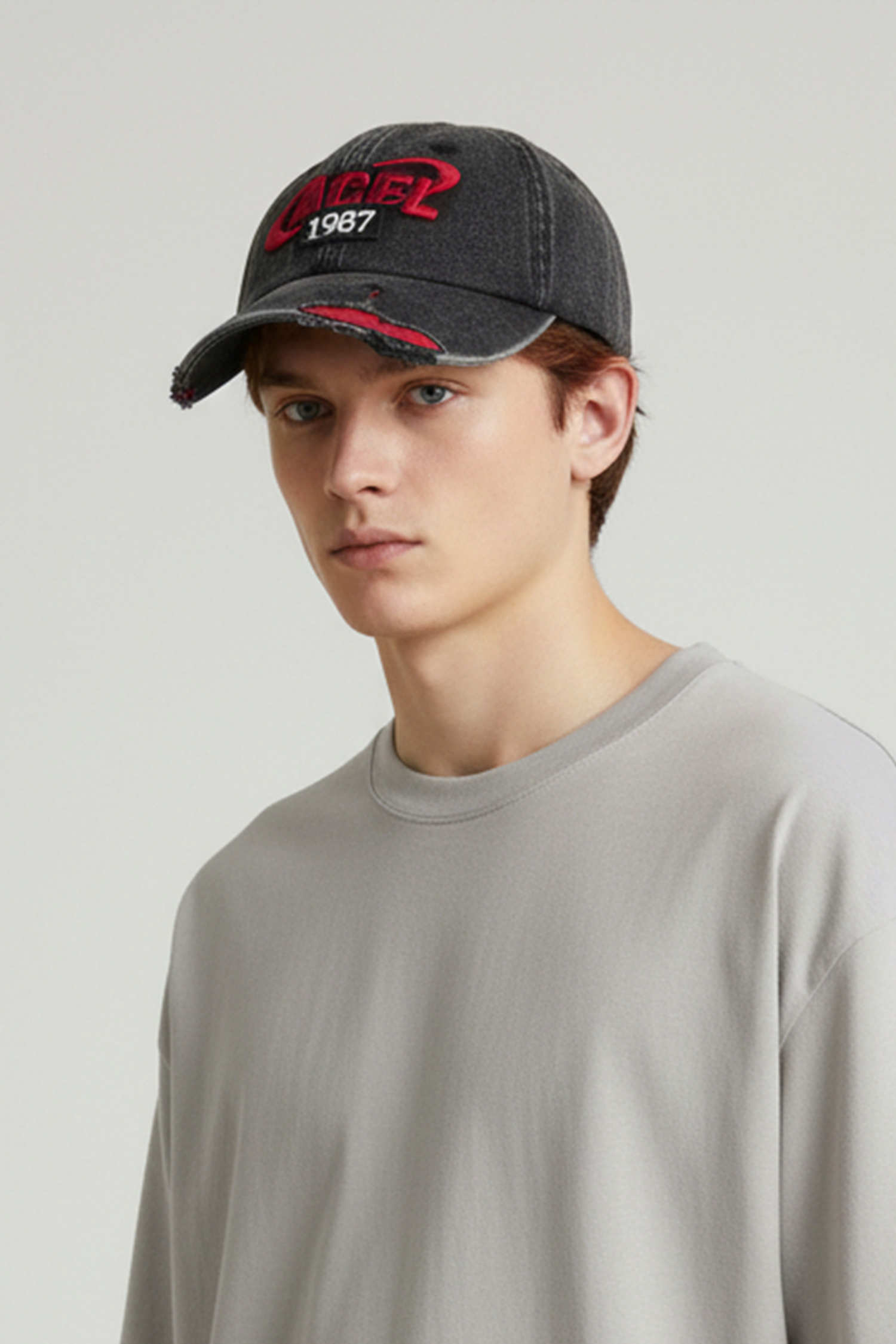 文字電繡 破損棒球帽