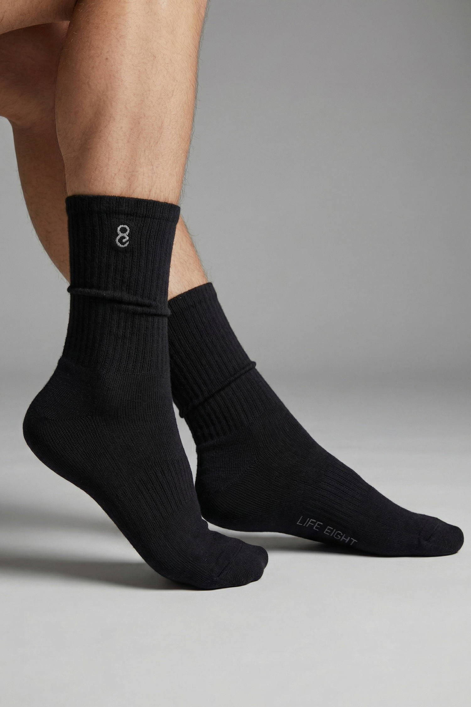 品牌電繡中筒襪