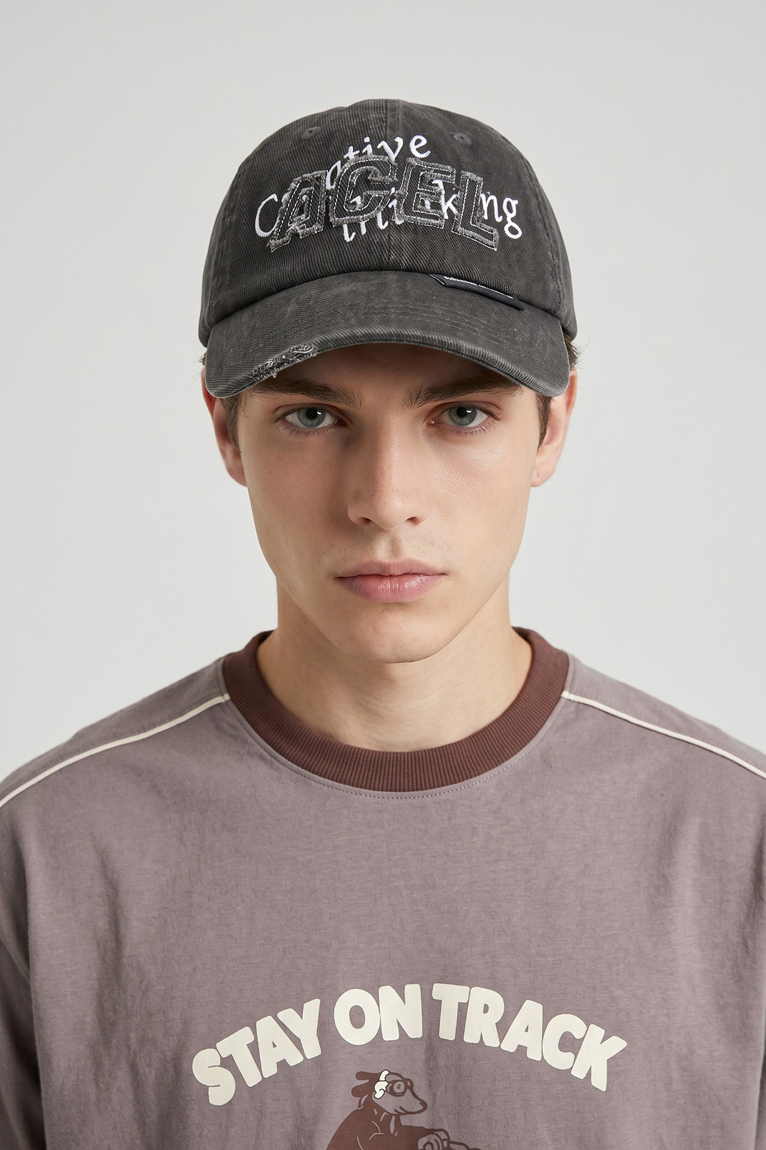 毛邊貼布繡 水洗感棒球帽