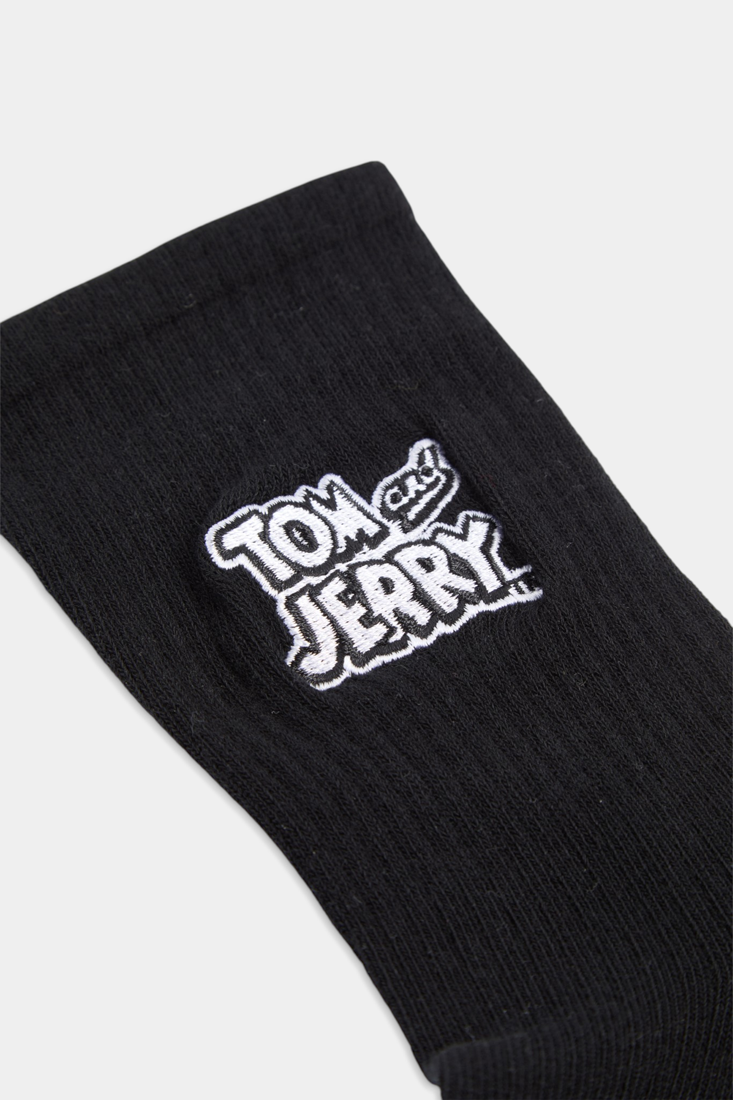 TOM AND JERRY 字體刺繡中筒襪