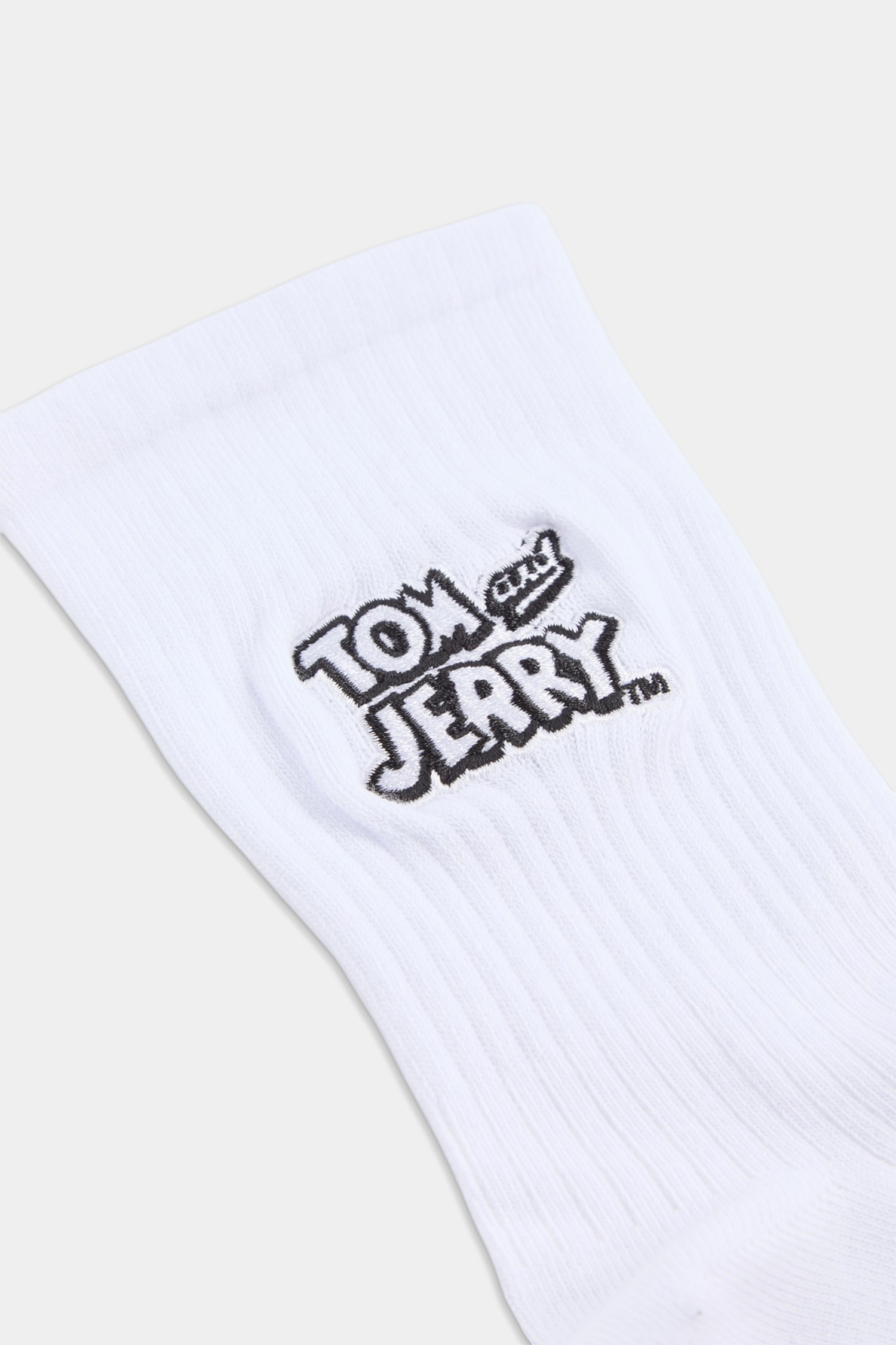TOM AND JERRY 字體刺繡中筒襪