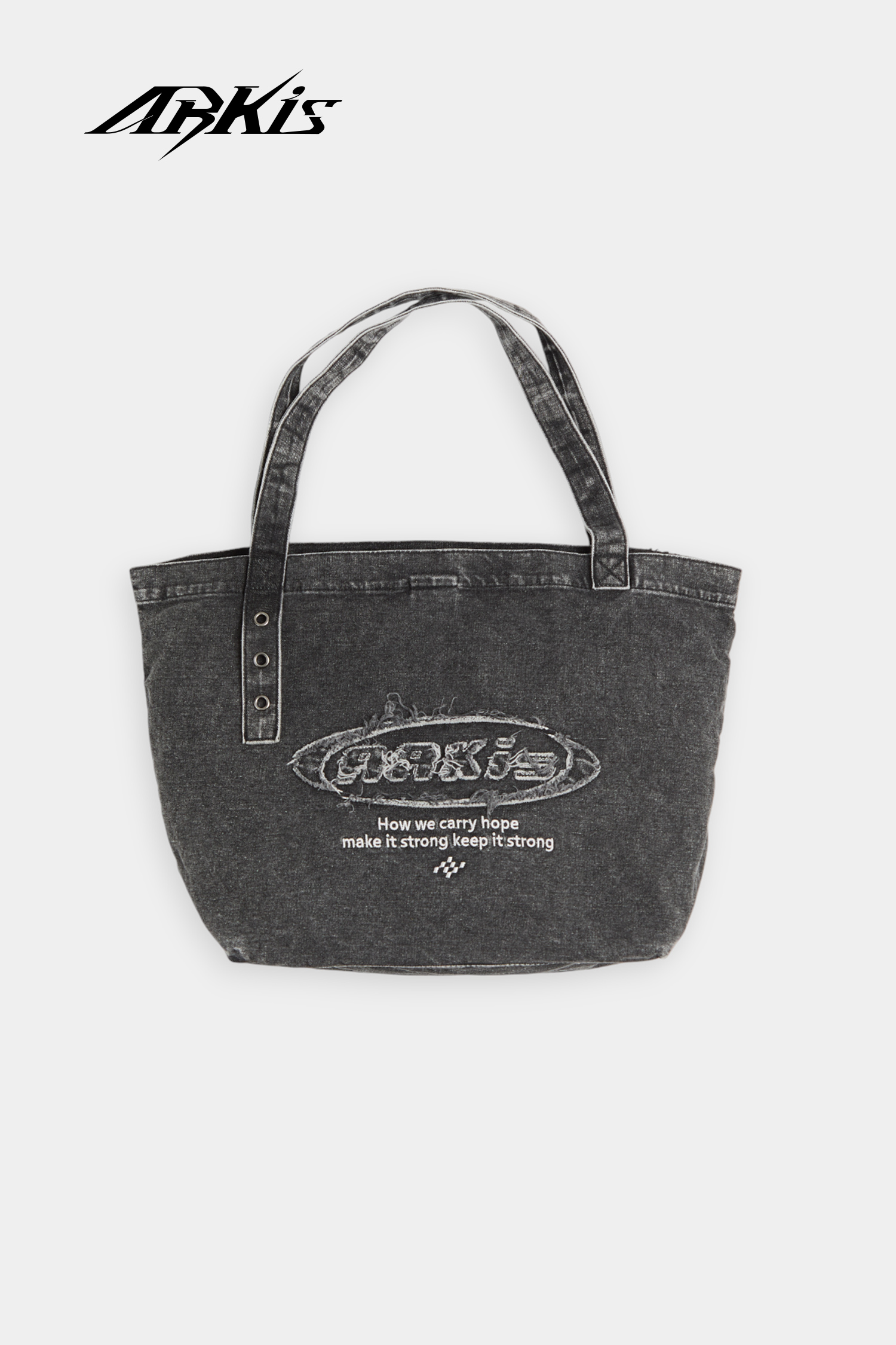 ARKis 電繡水洗牛仔托特包