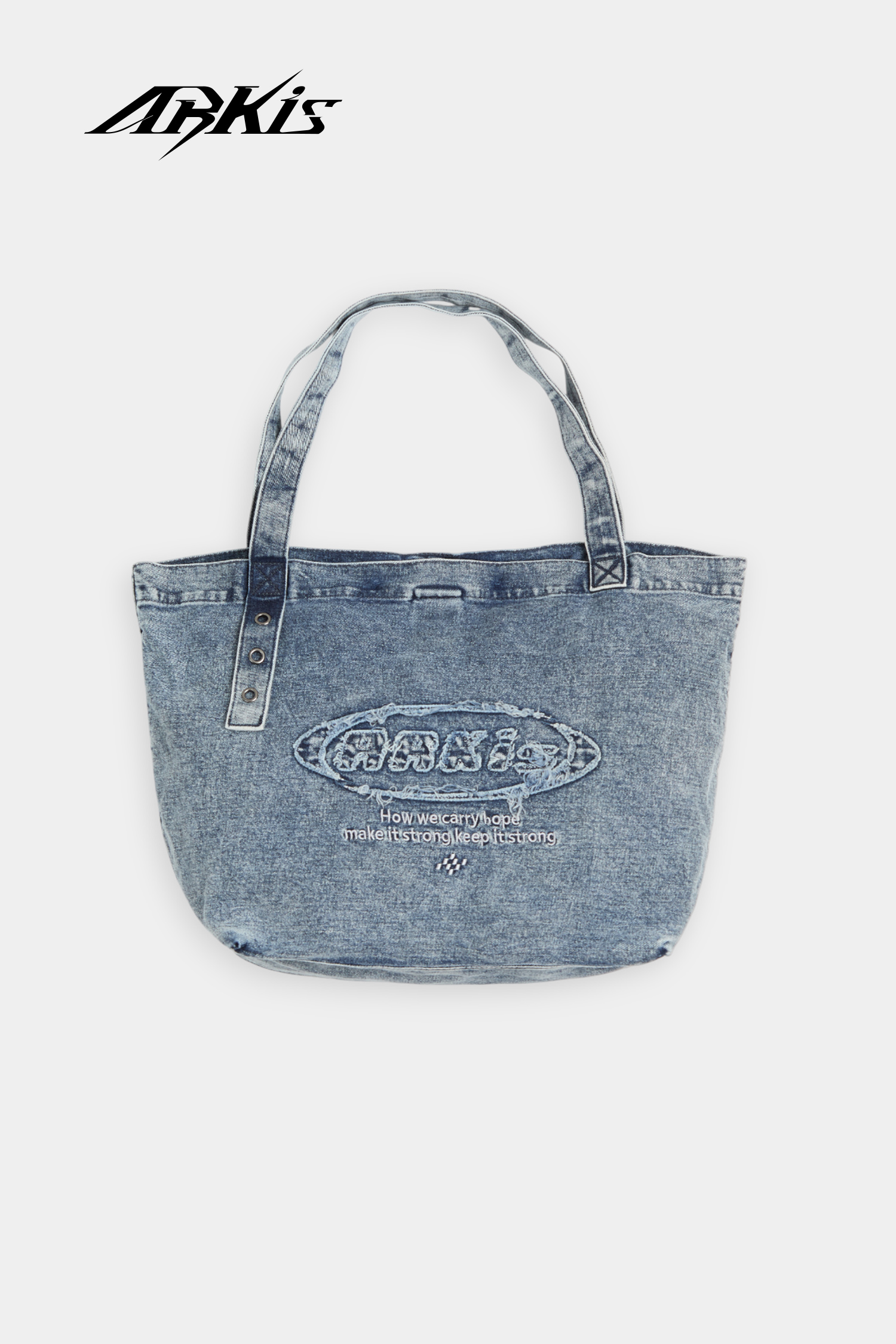 ARKis 電繡水洗牛仔托特包