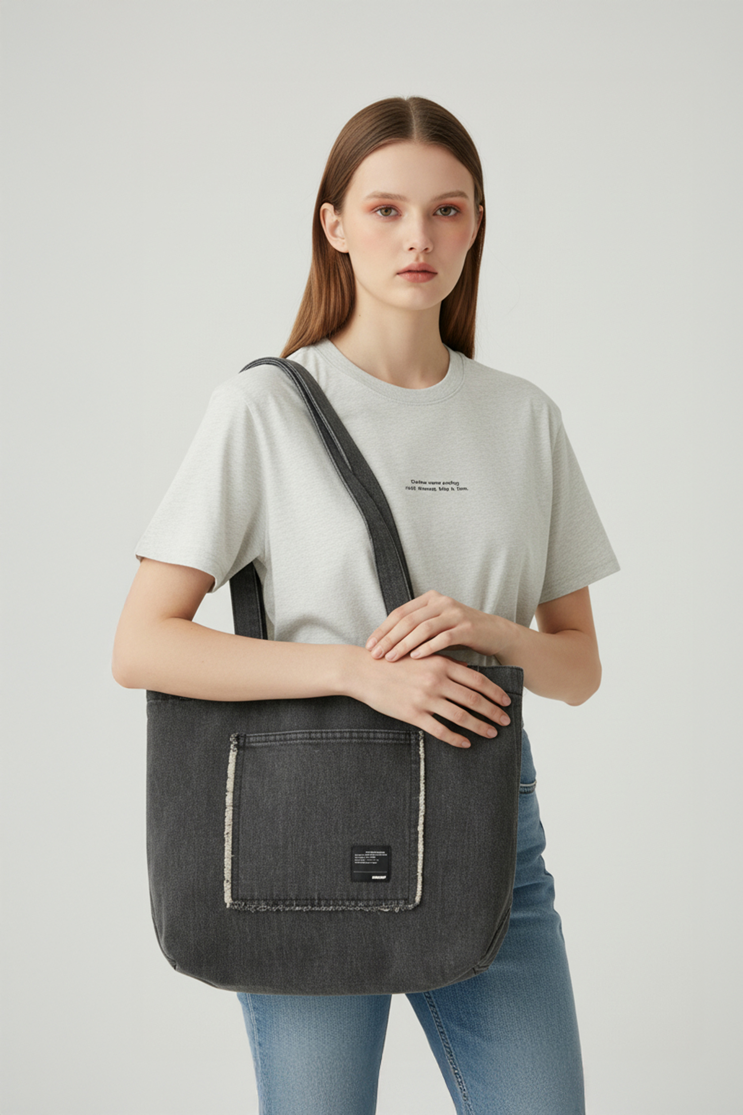 城市休閒 水洗牛仔托特包(可肩背)