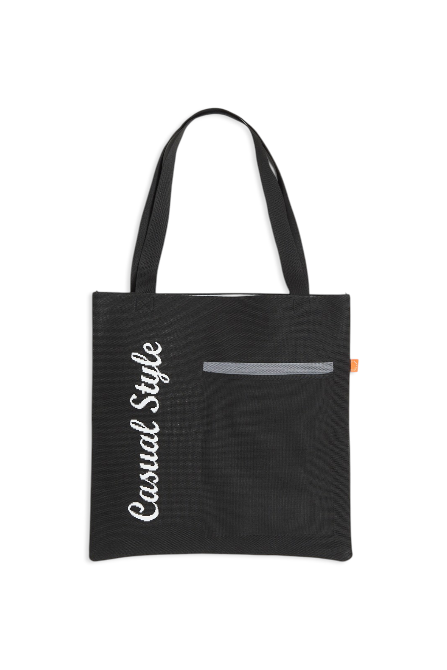 休閒風格 針織肩背提袋(附前口袋)