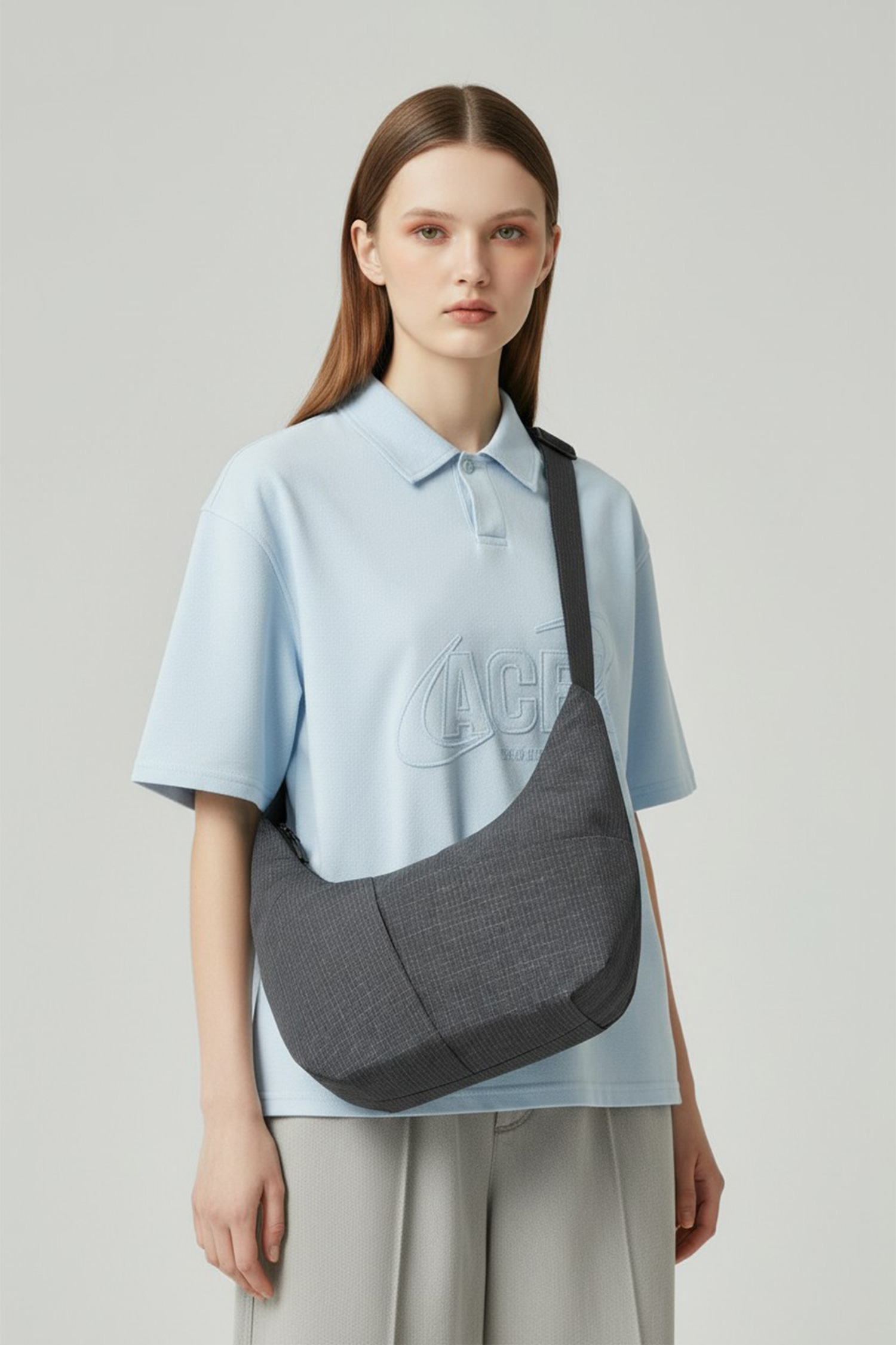 城市旅趣 大容量格紋肩背包