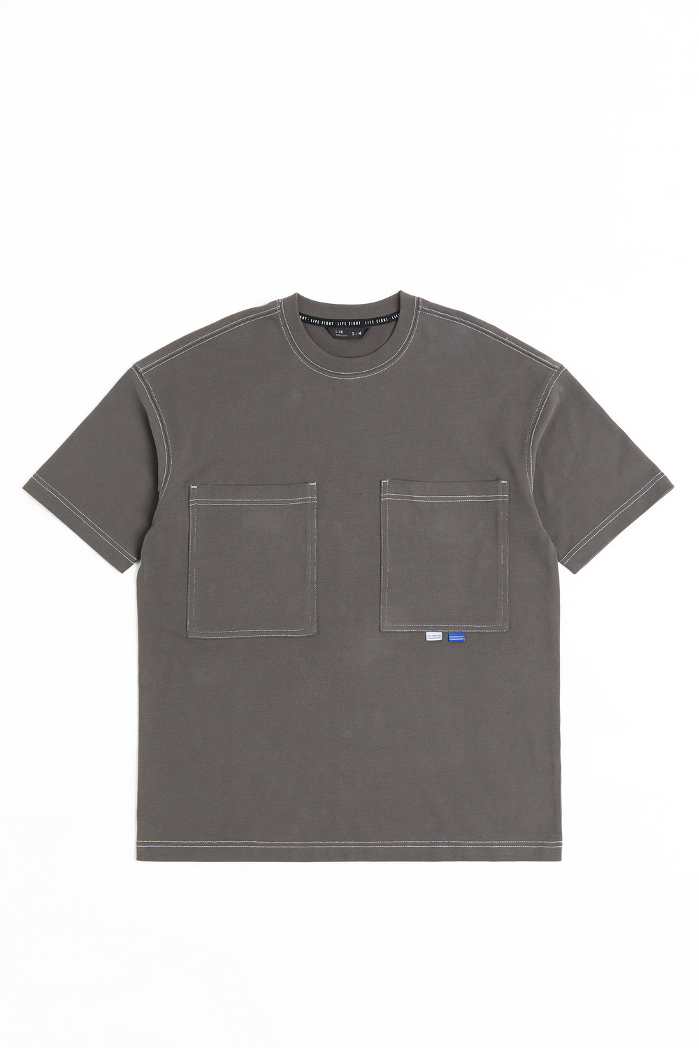 Life8 明線大口袋 短袖上衣