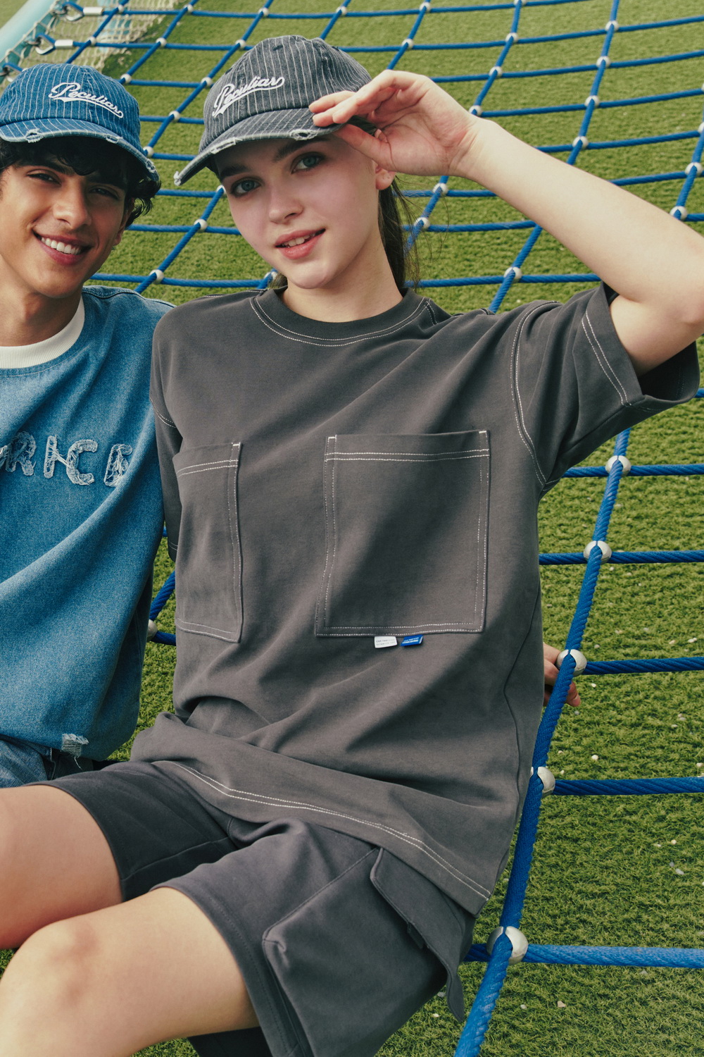 Life8 明線大口袋 短袖上衣