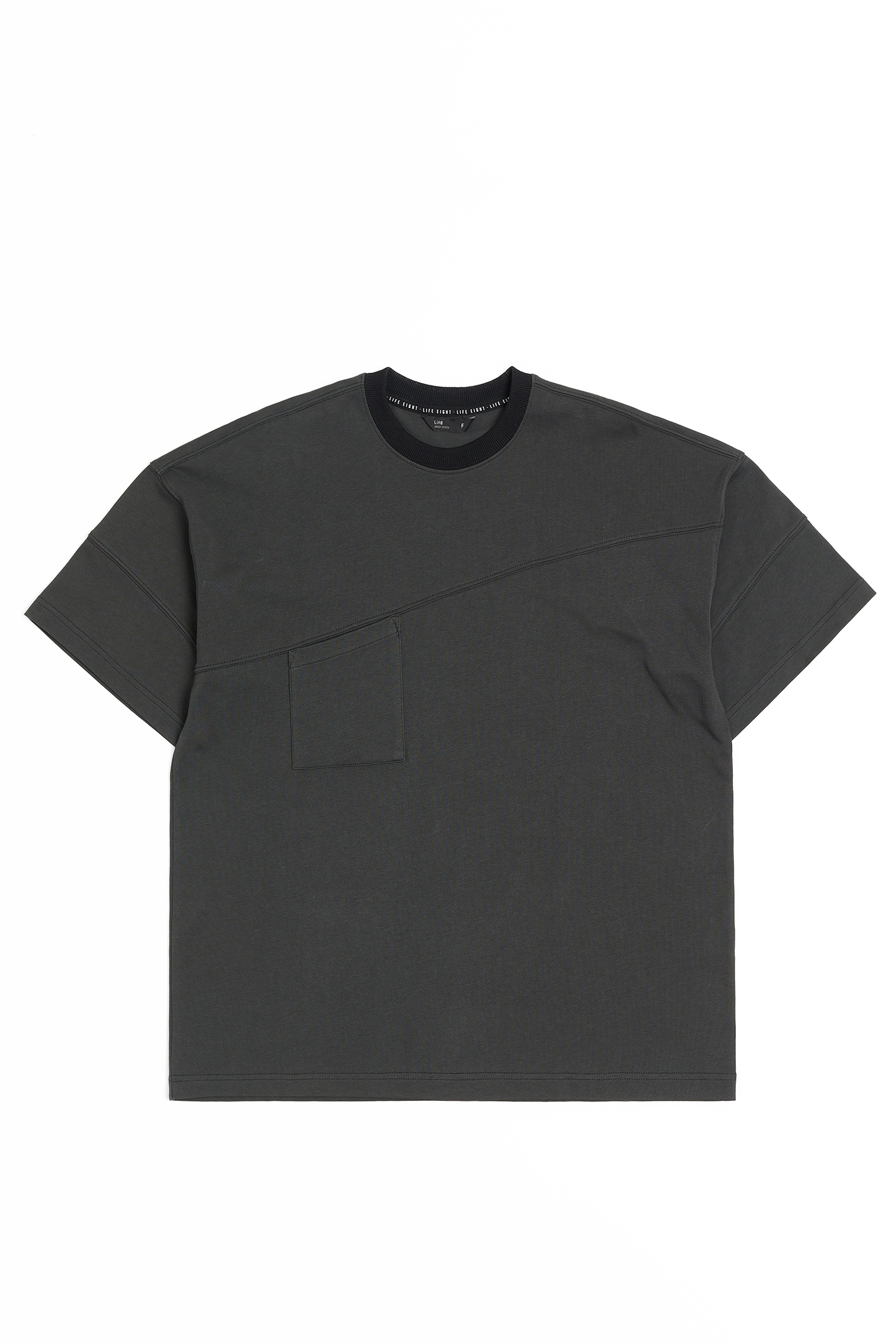 Life8 明線設計 拼接短袖上衣