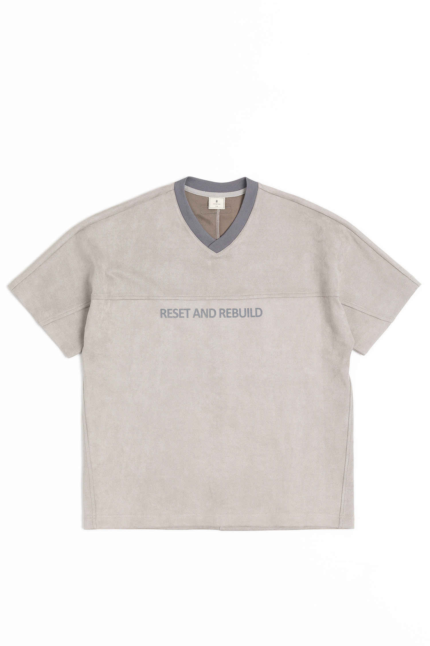 PREMIUM 麂皮文字短袖上衣