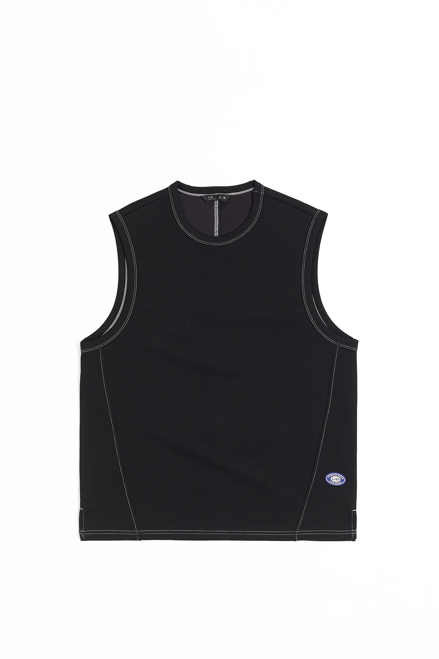 Life8 拼接線條 圓領背心