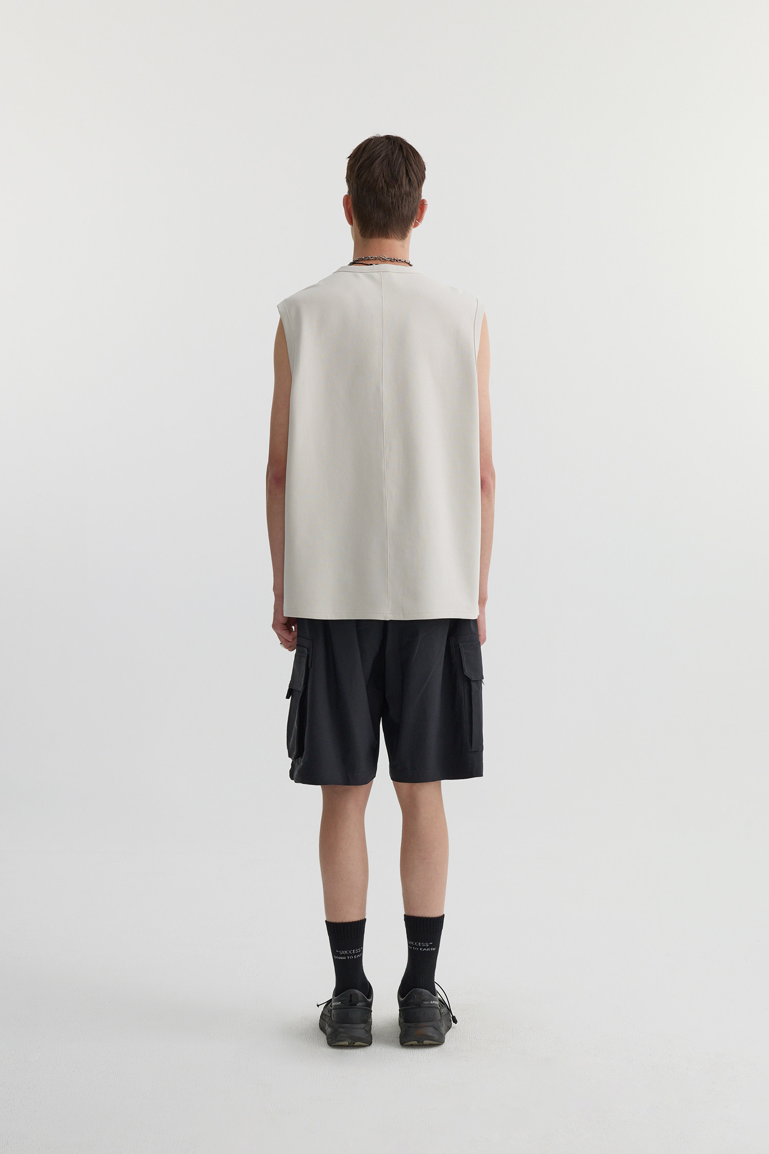 Life8 拼接線條 圓領背心