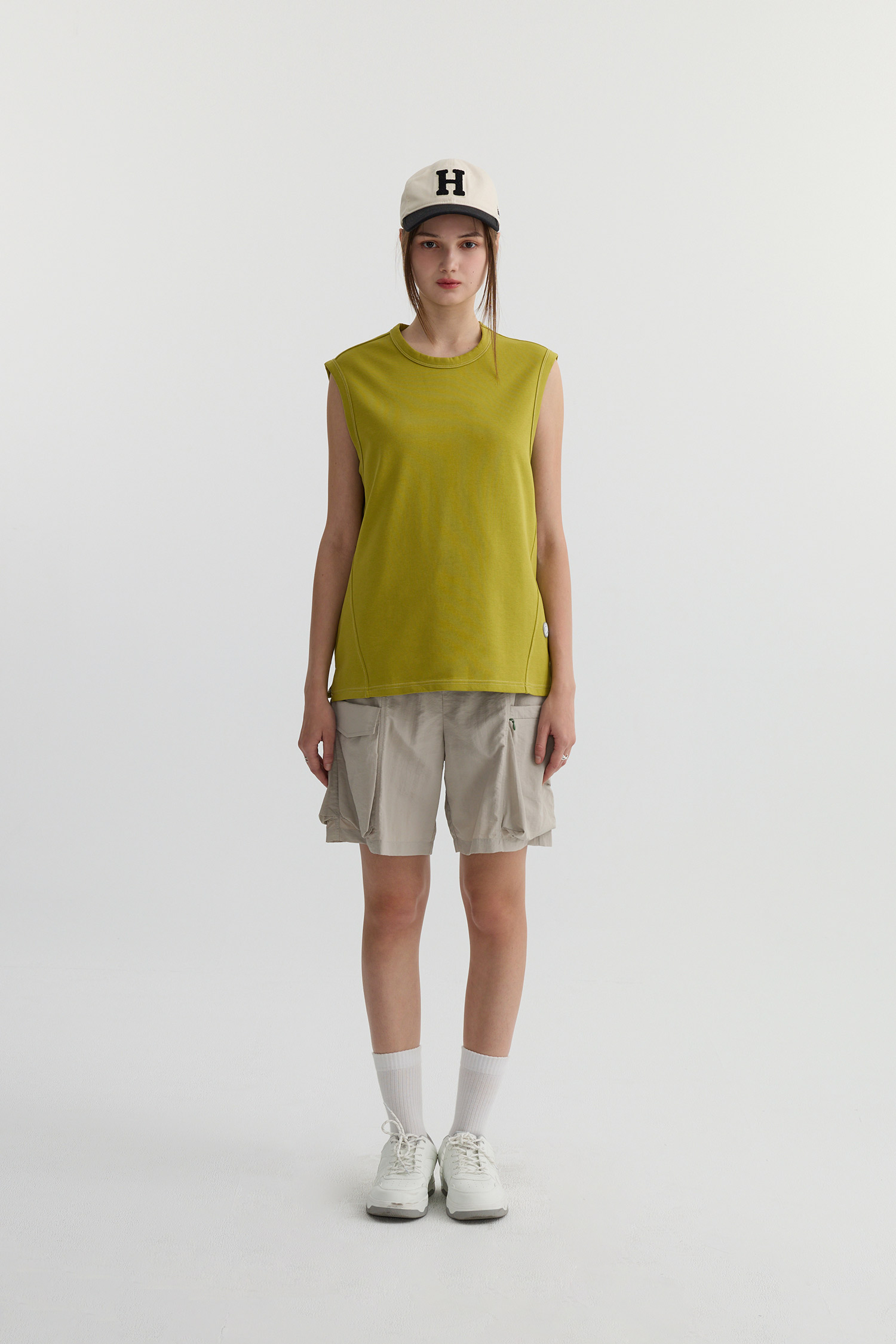 Life8 拼接線條 圓領背心