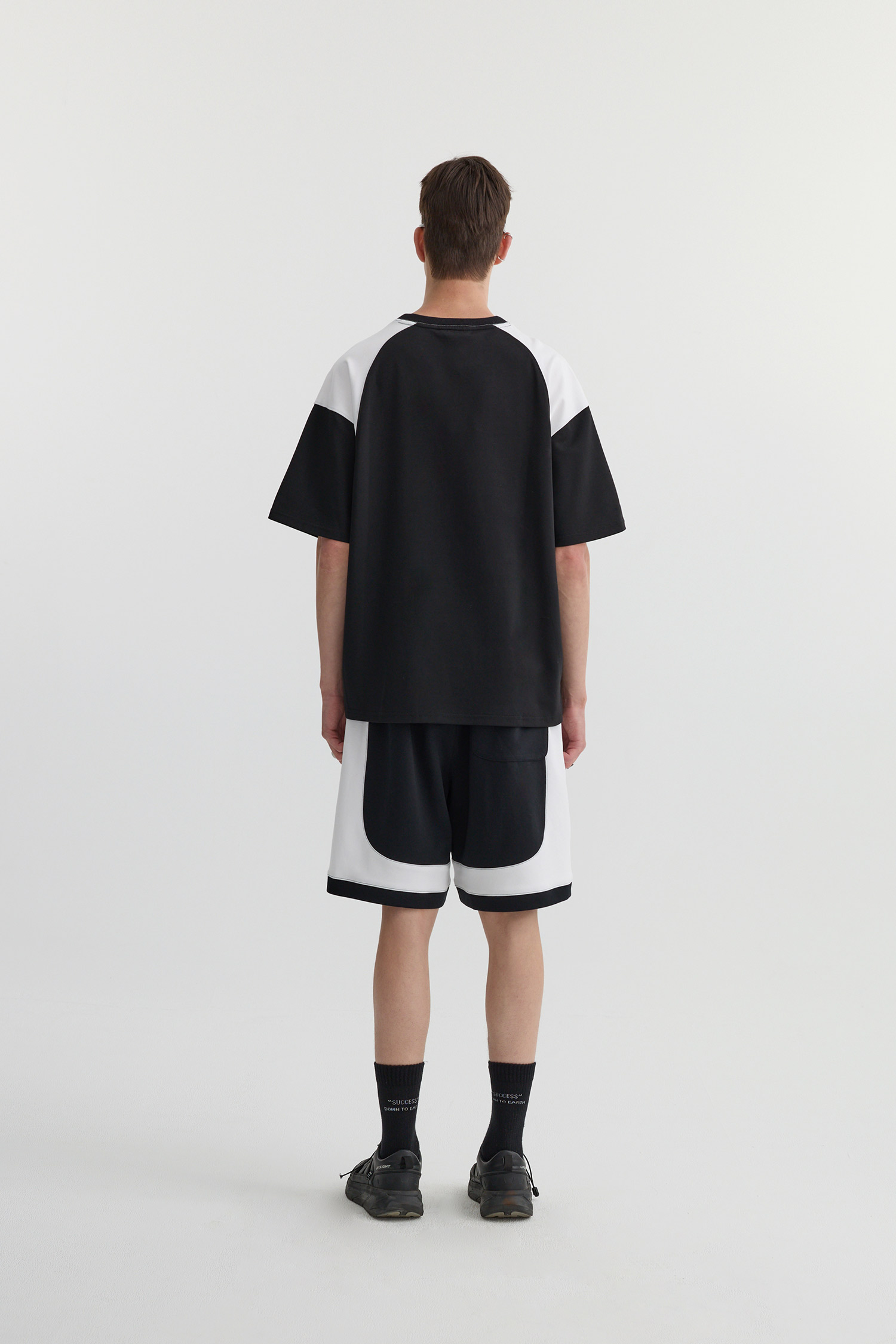 Life8 圓弧拼接 短袖上衣