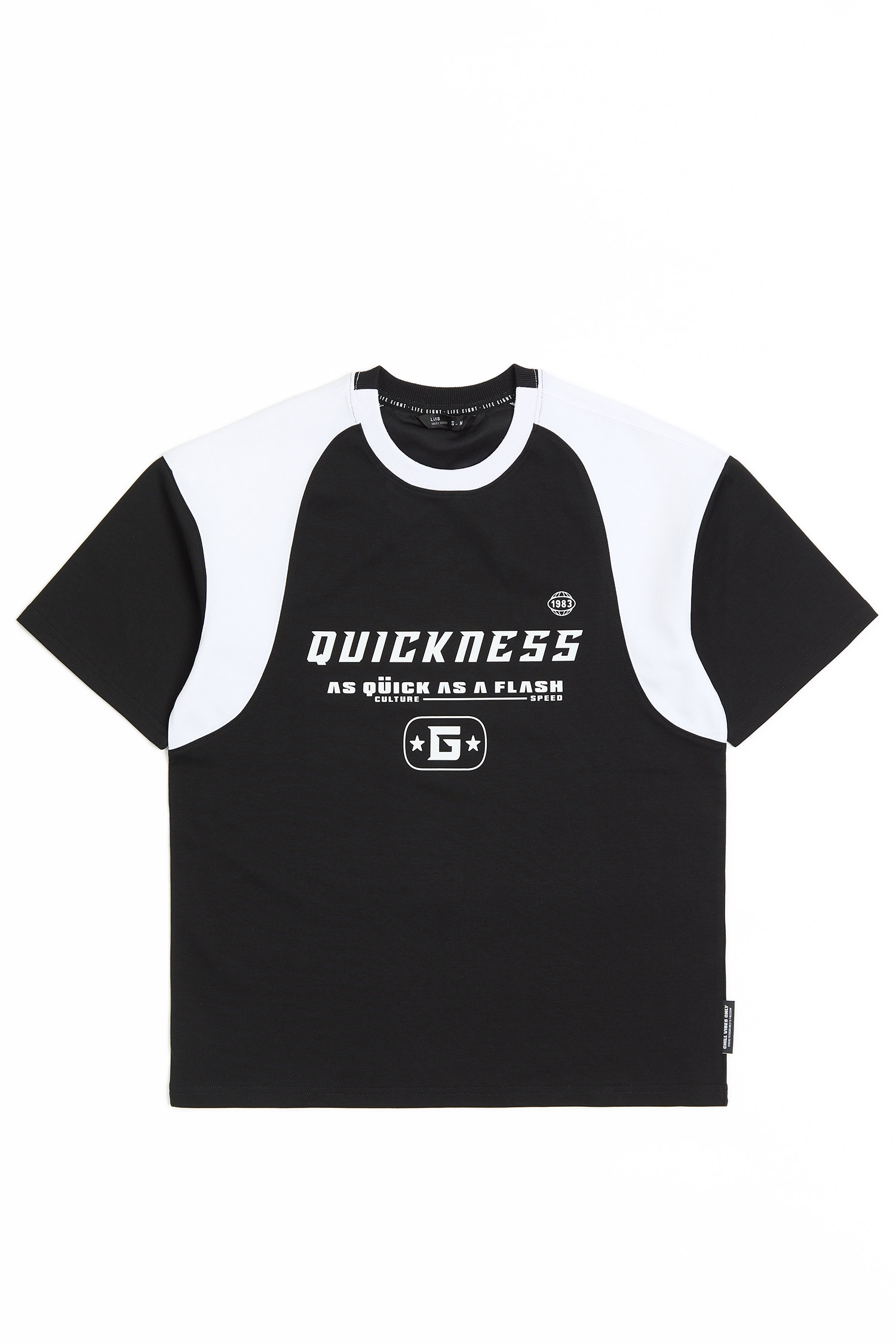 Life8 圓弧拼接 短袖上衣