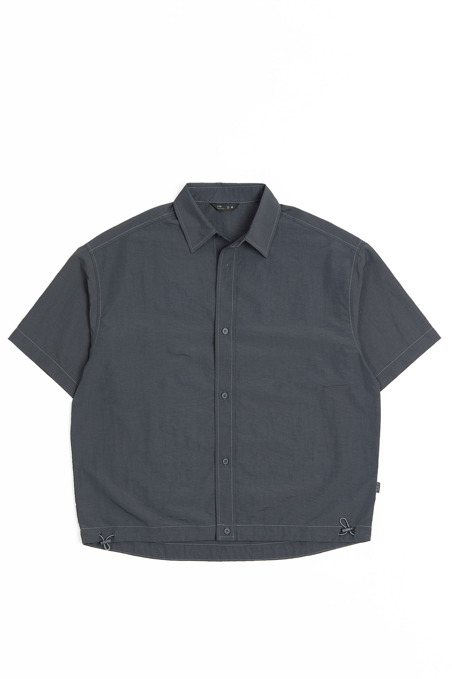 Life8 韓系可束下襬 短袖襯衫