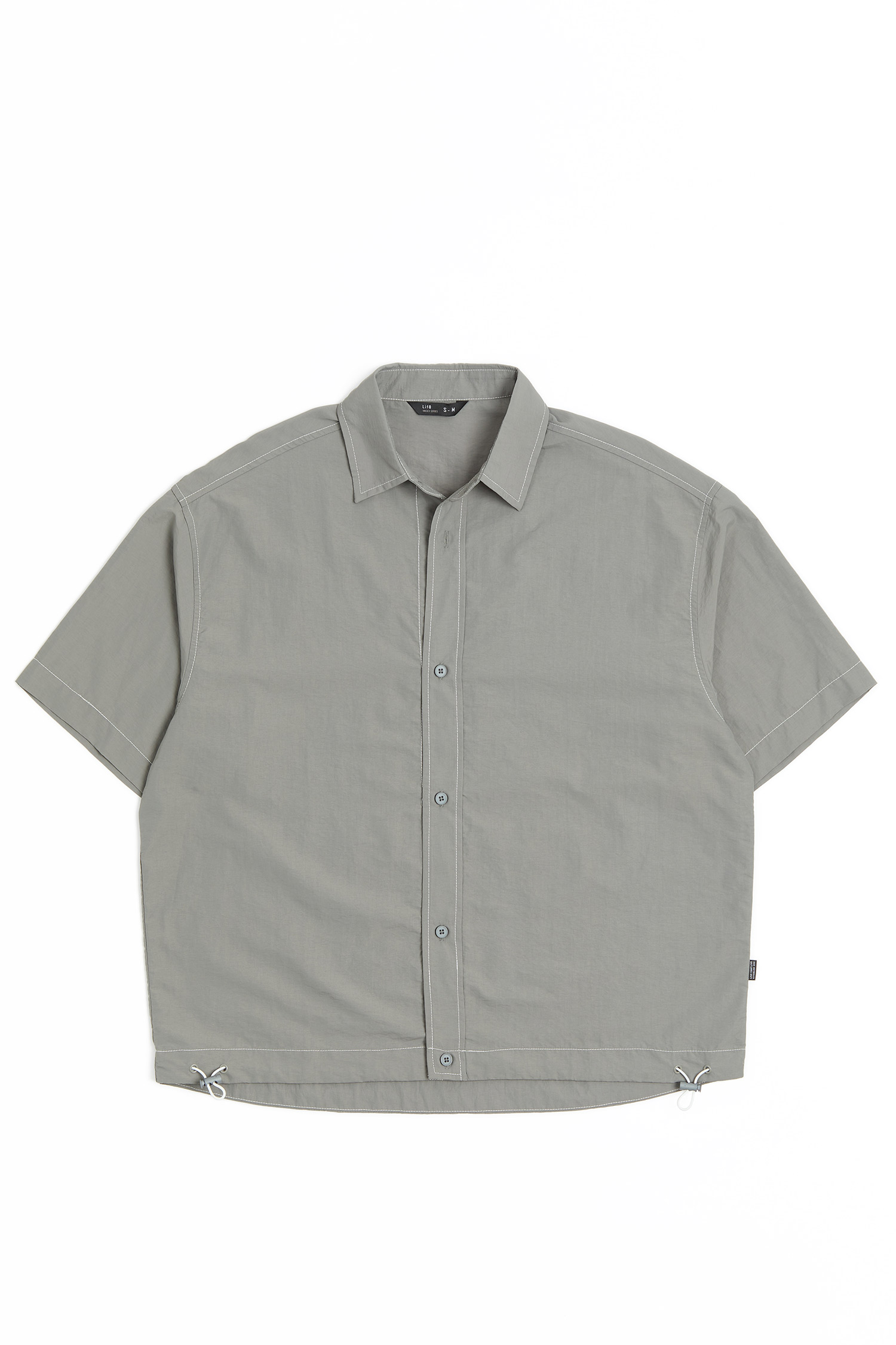 Life8 韓系可束下襬 短袖襯衫