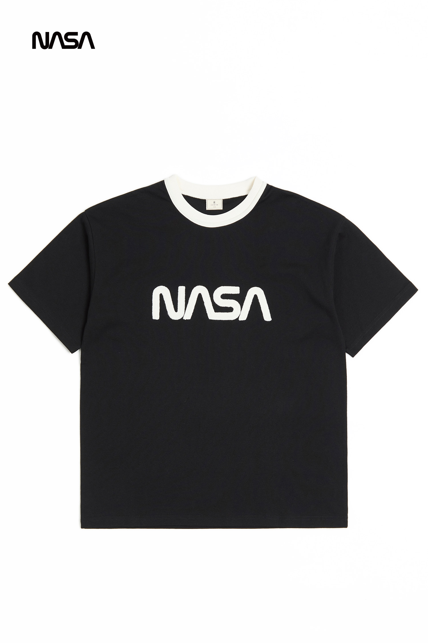 太空系列 撞色領文字短袖上衣