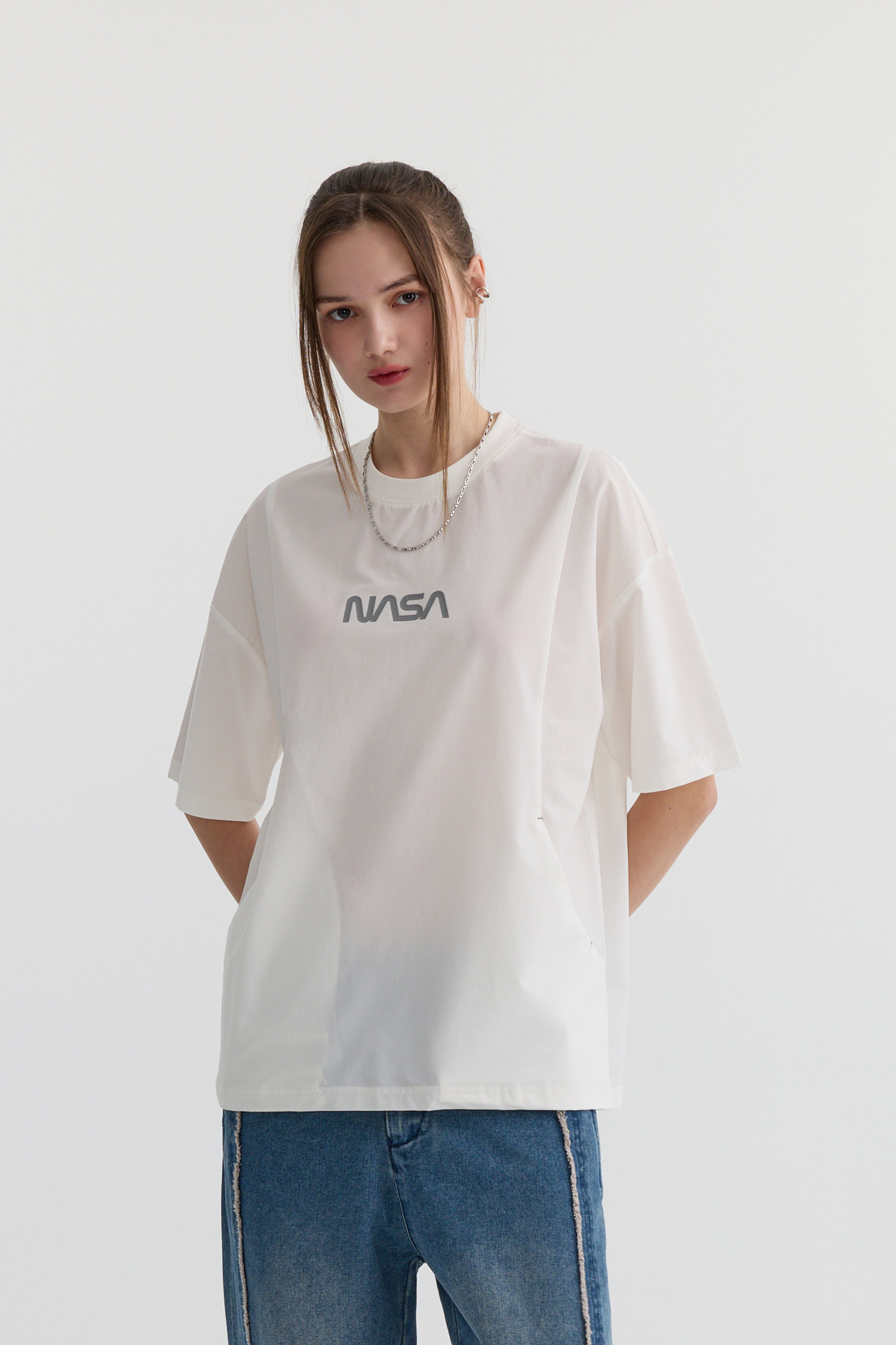 太空系列 地球印花口袋短袖上衣