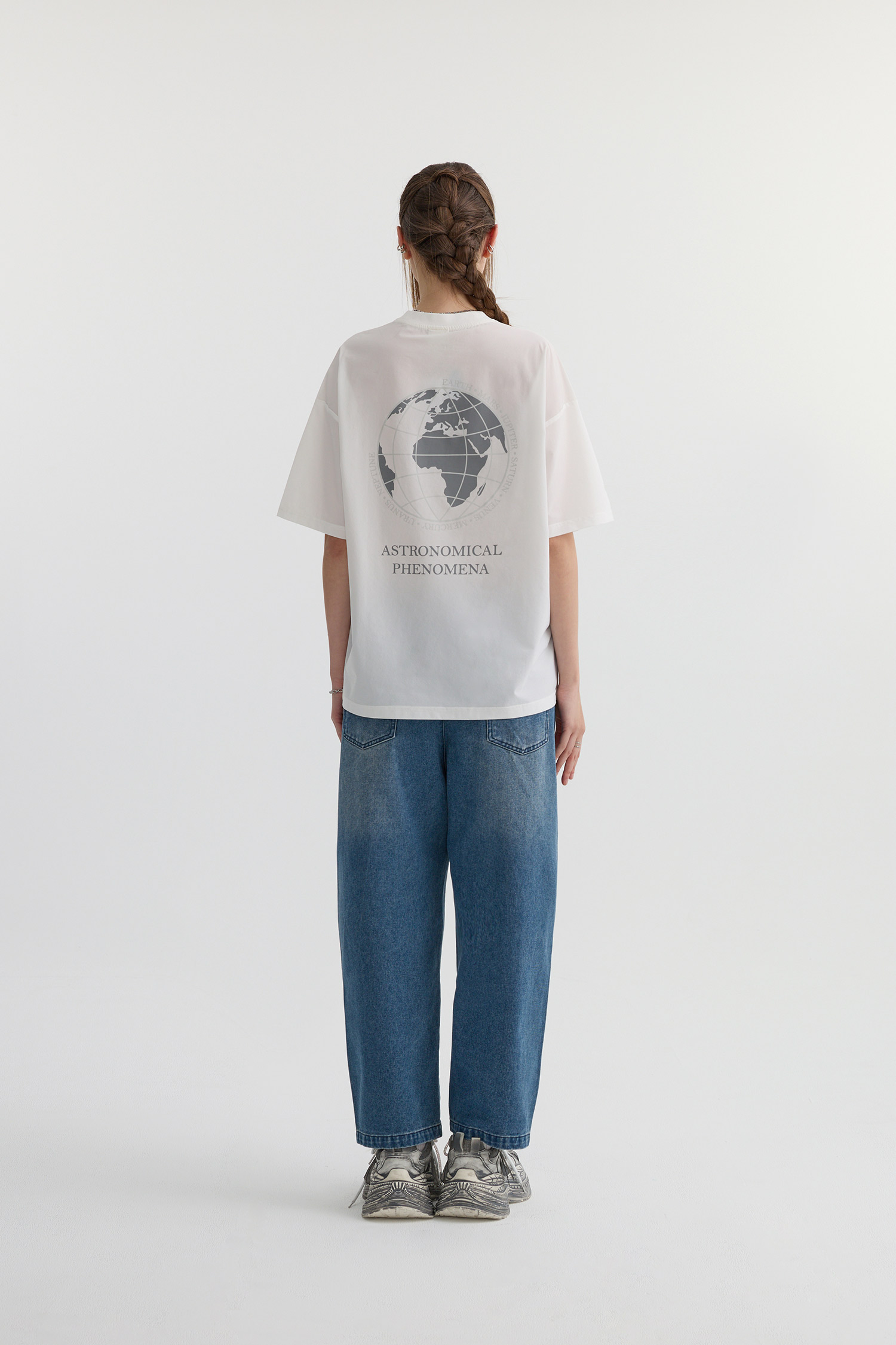 太空系列 地球印花口袋短袖上衣