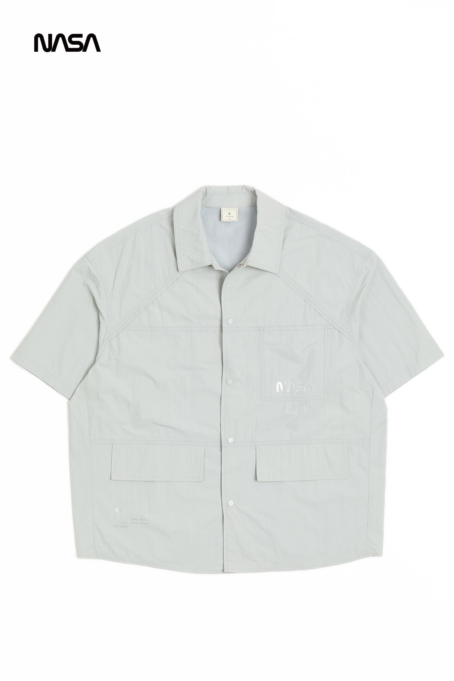 太空系列 剪接設計短袖襯衫