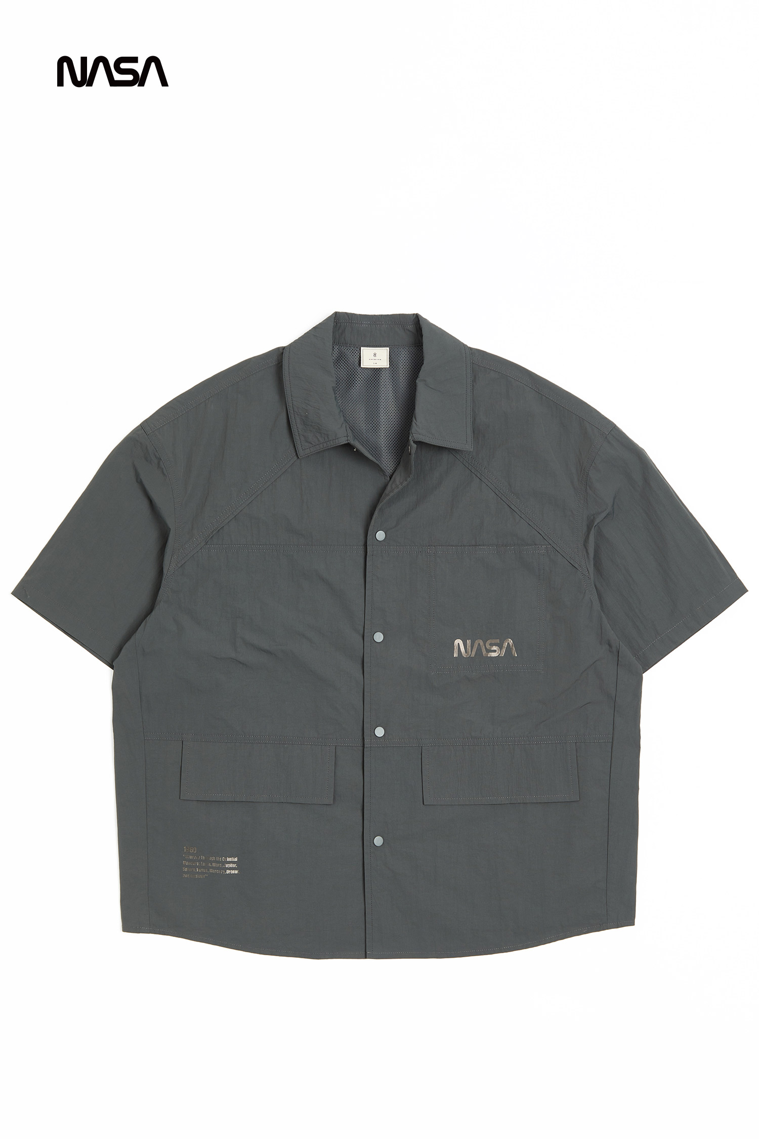 太空系列 剪接設計短袖襯衫