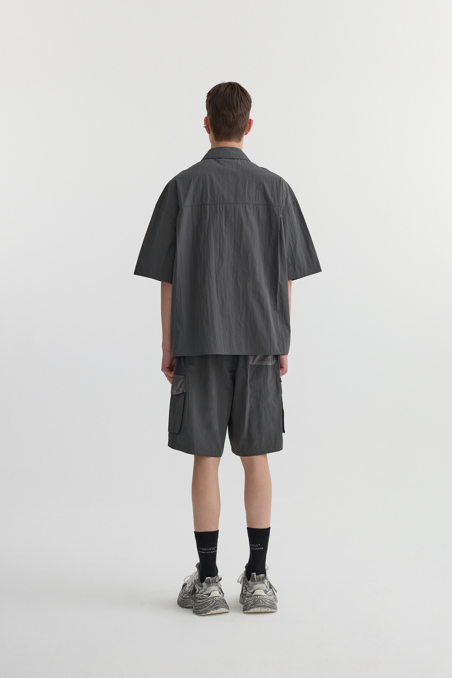 太空系列 剪接設計短袖襯衫