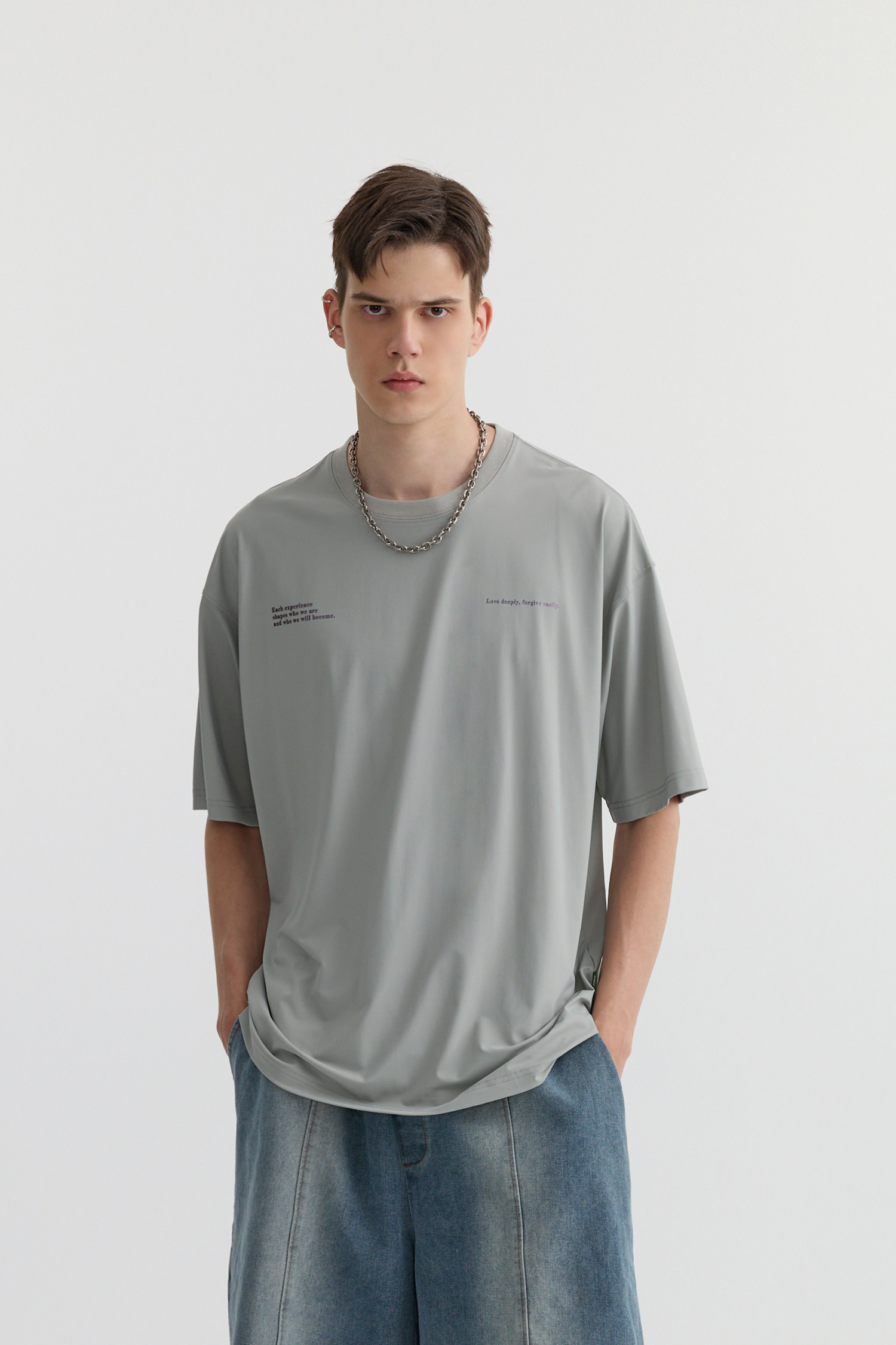 Life8 冰肌涼感 勵志語短袖上衣