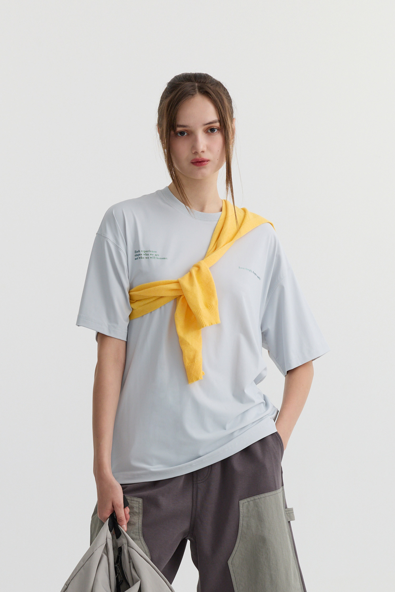 Life8 冰肌涼感 勵志語短袖上衣