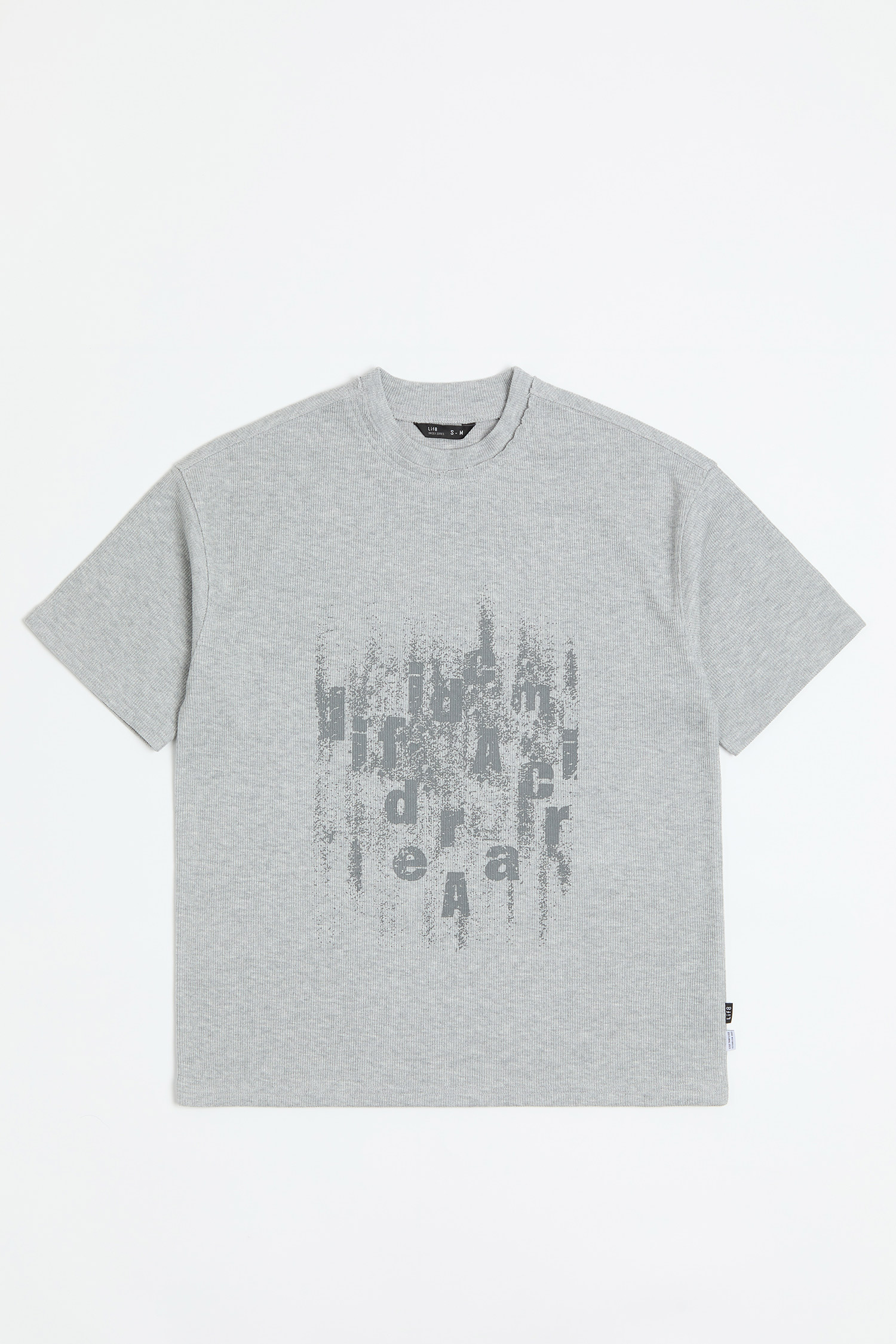 羅紋針織文字變化 短袖上衣