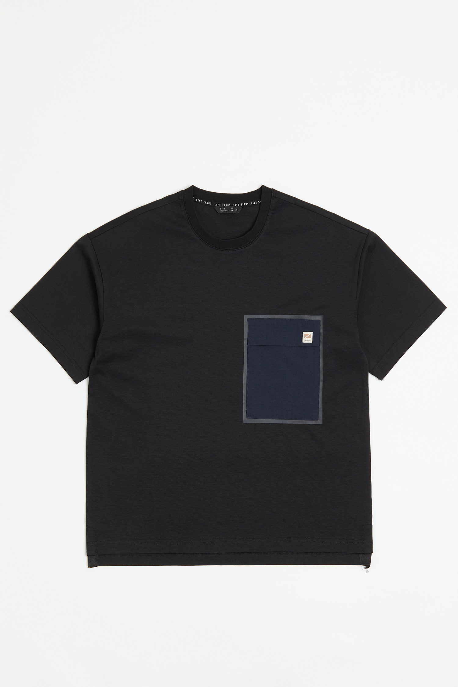 拼接口袋棉柔 短袖上衣