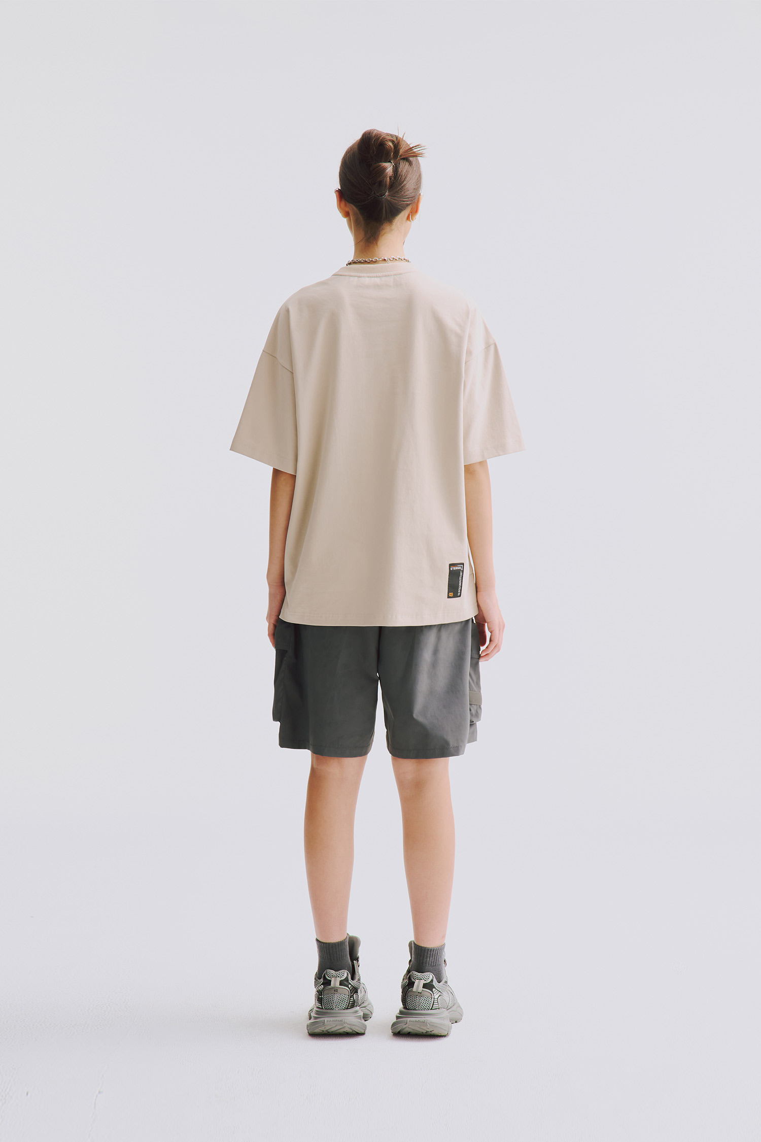 拼接口袋棉柔 短袖上衣