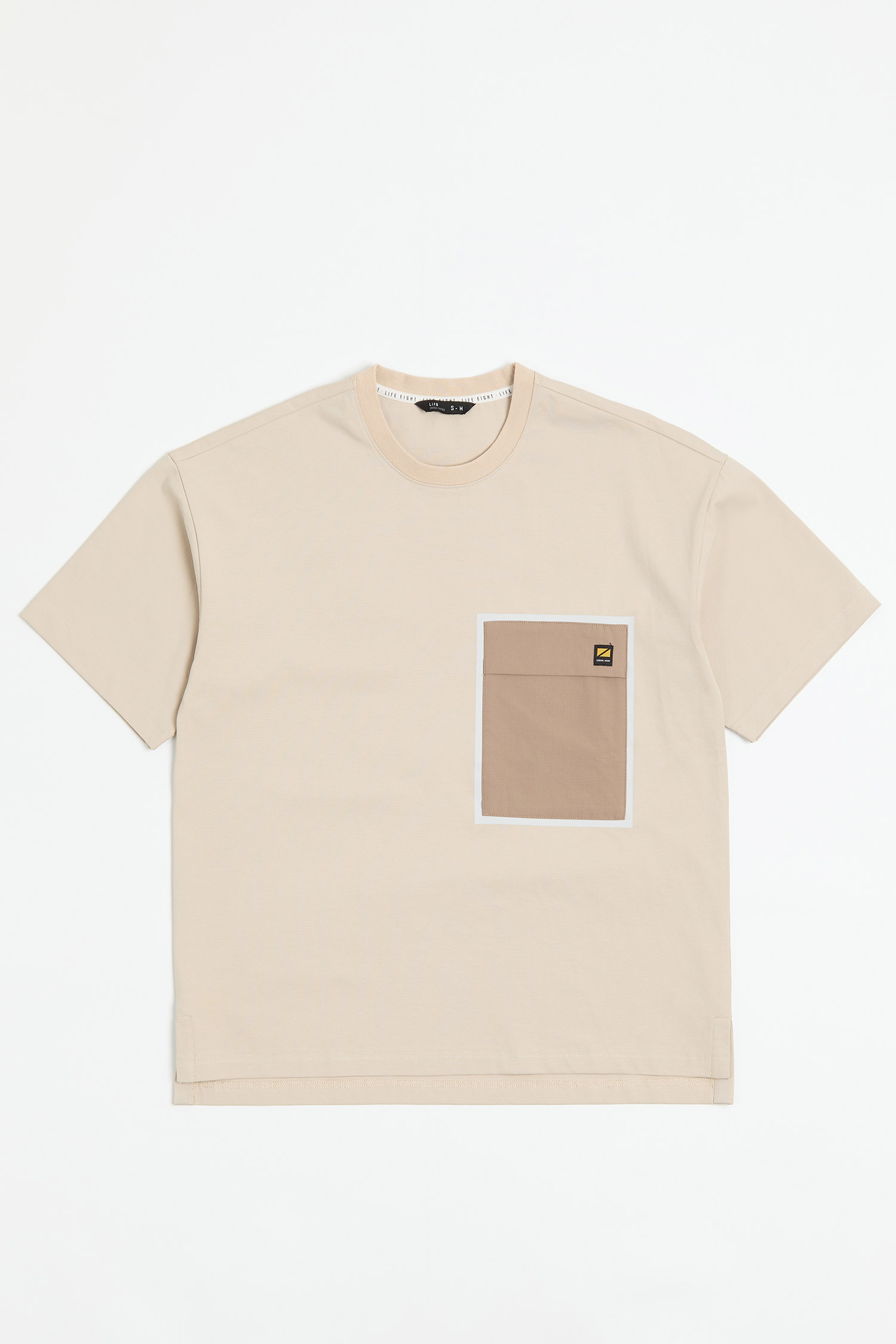 拼接口袋棉柔 短袖上衣