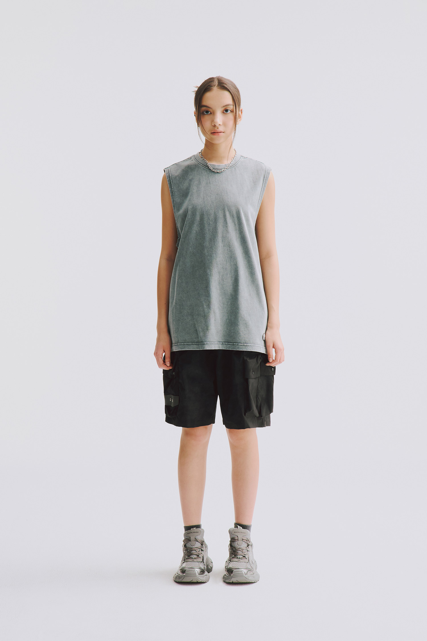 韓系簡約 水洗圓領背心