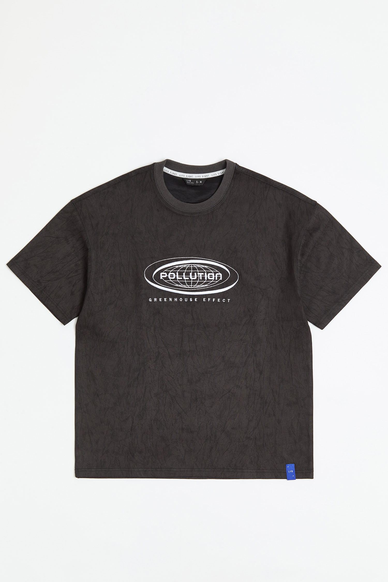 水洗感麂皮 印花 短袖上衣