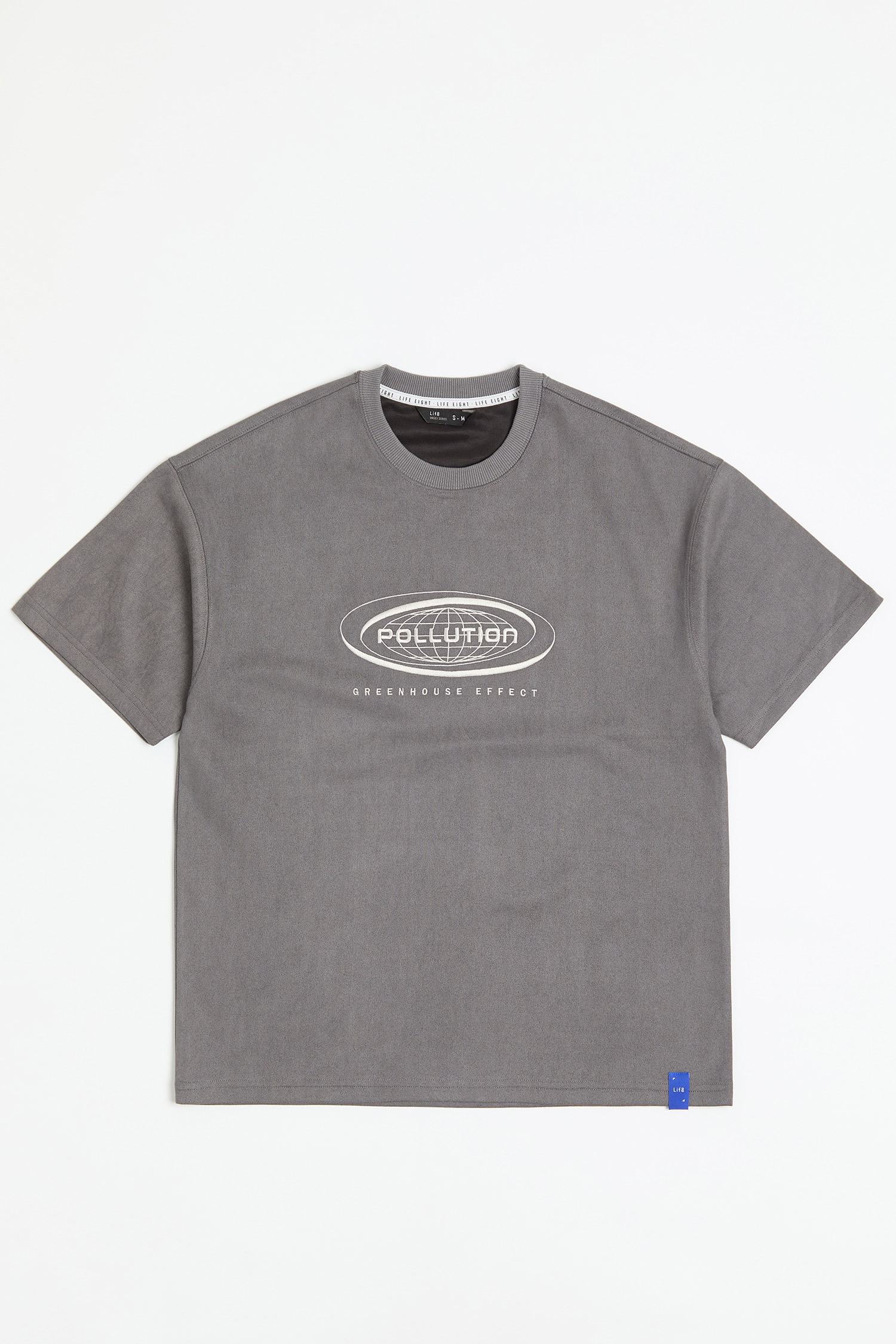 水洗感麂皮 印花 短袖上衣