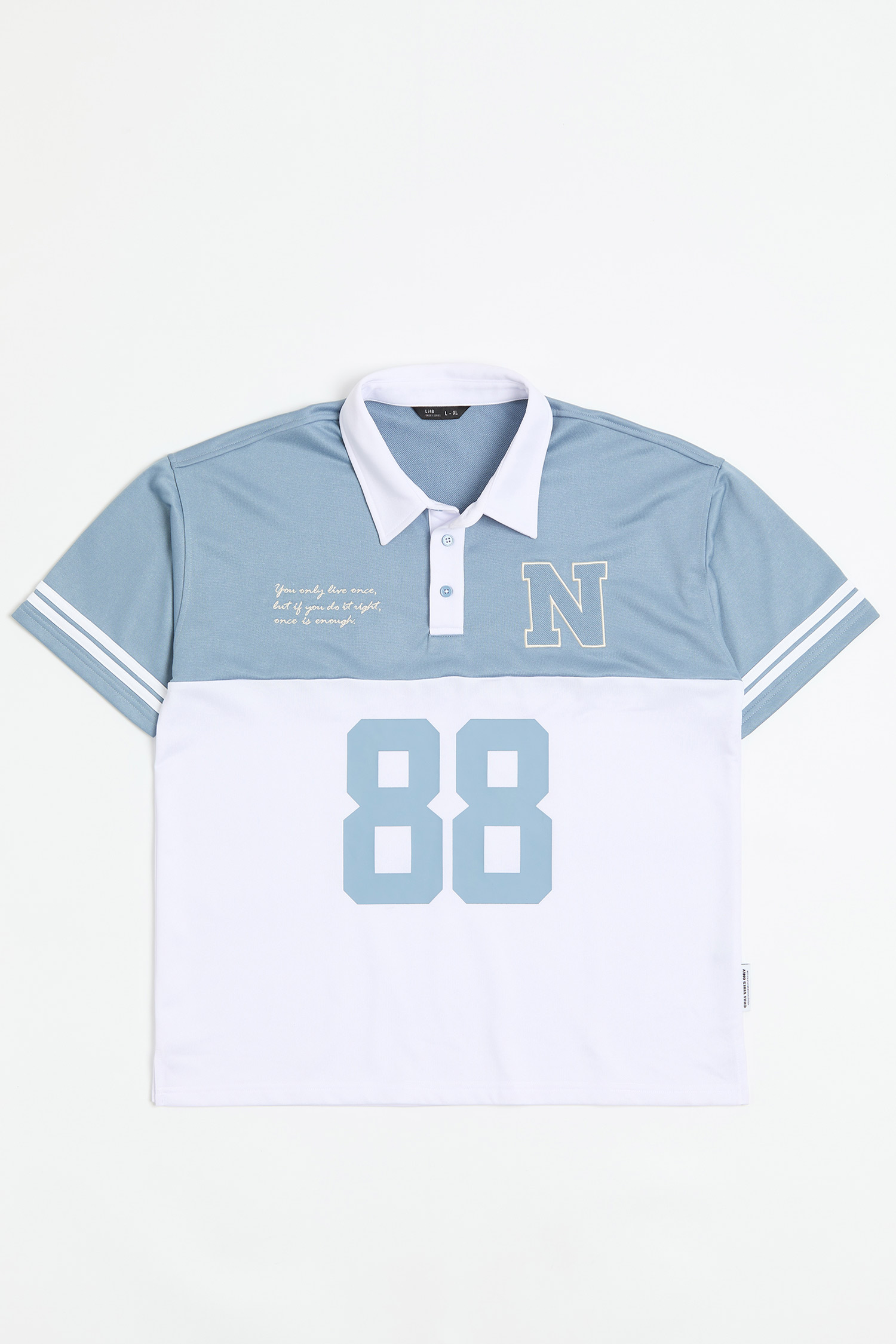 精彩人生翻領 彈性短袖上衣