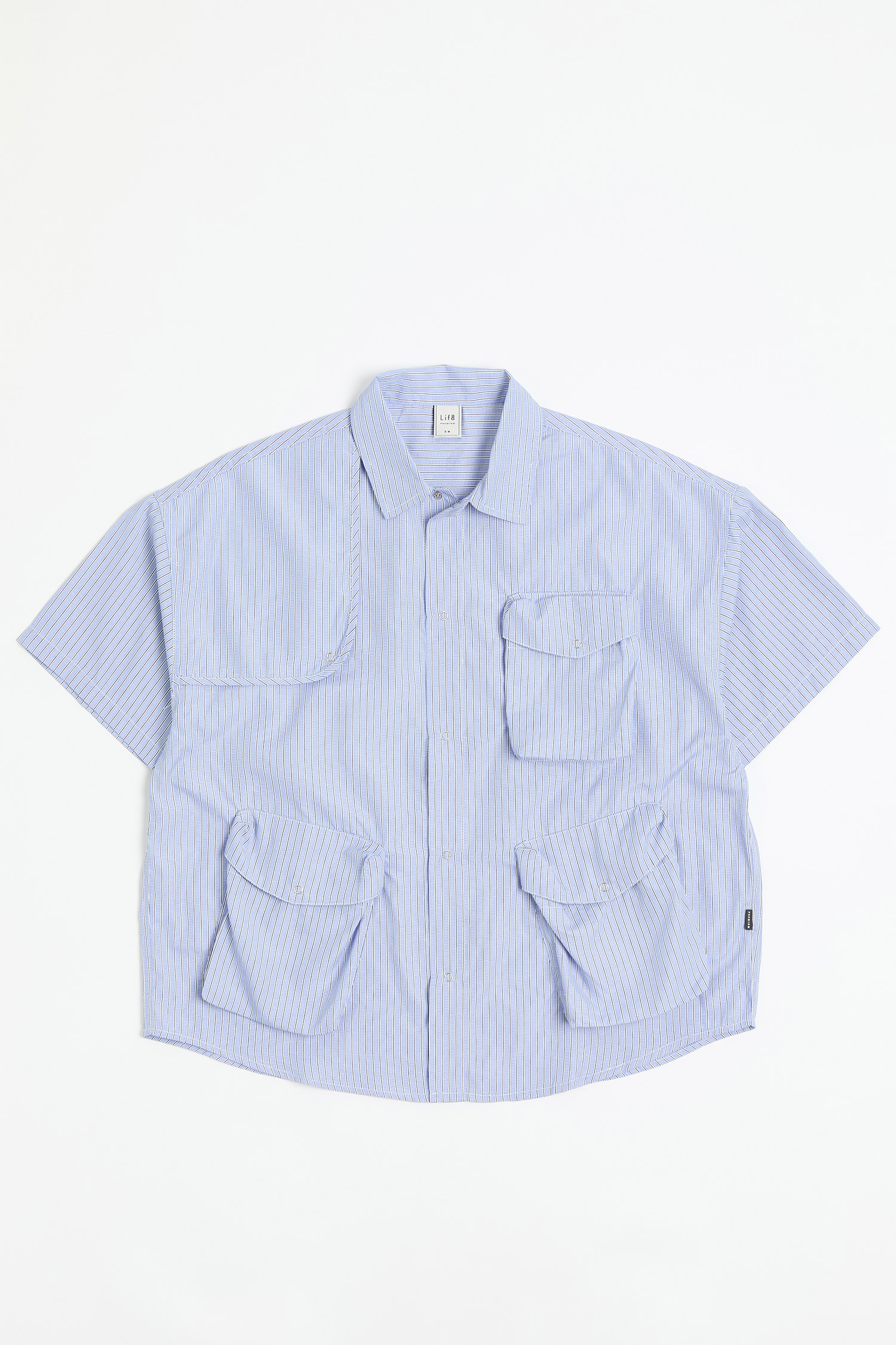 蔚藍假期 立體口袋短袖襯衫