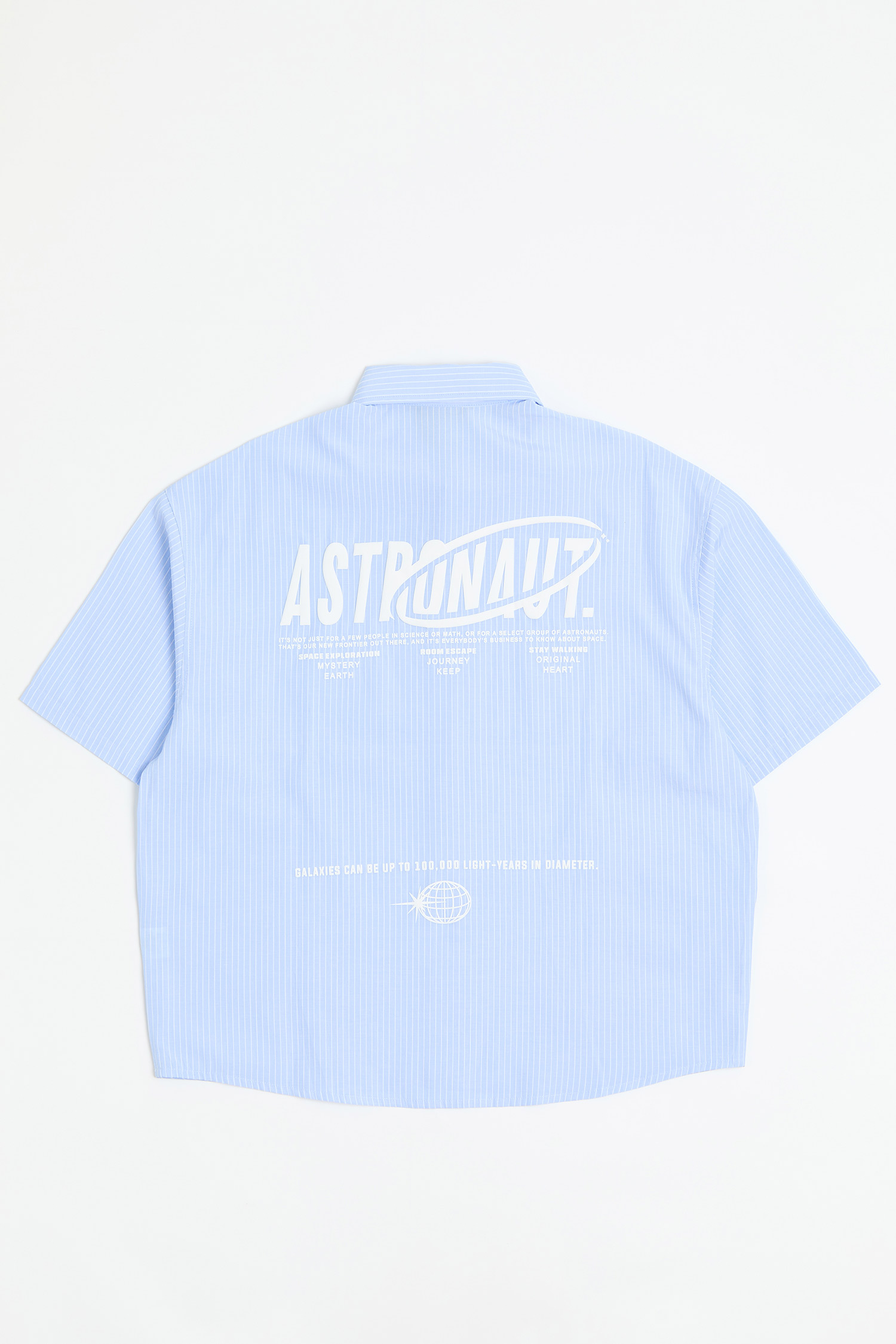 太空探索 粗細條紋 短袖襯衫