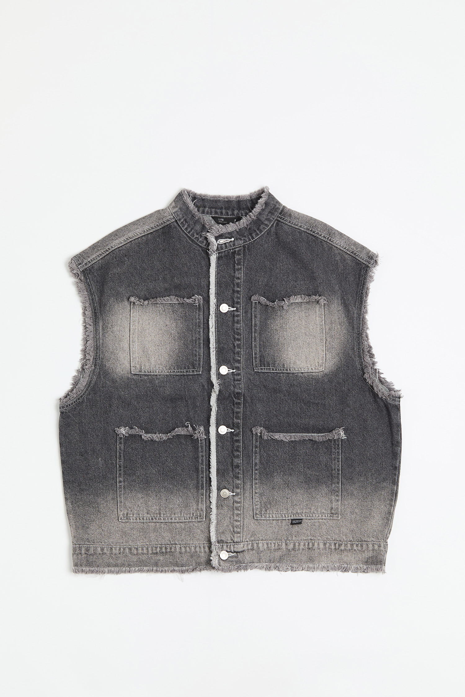 韓系 抓鬚牛仔背心