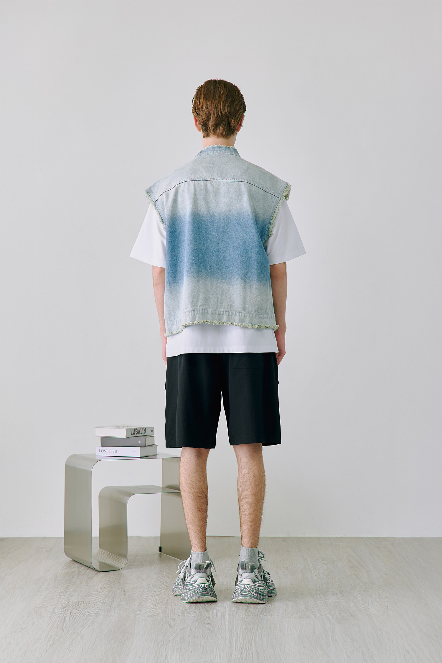 韓系 抓鬚牛仔背心